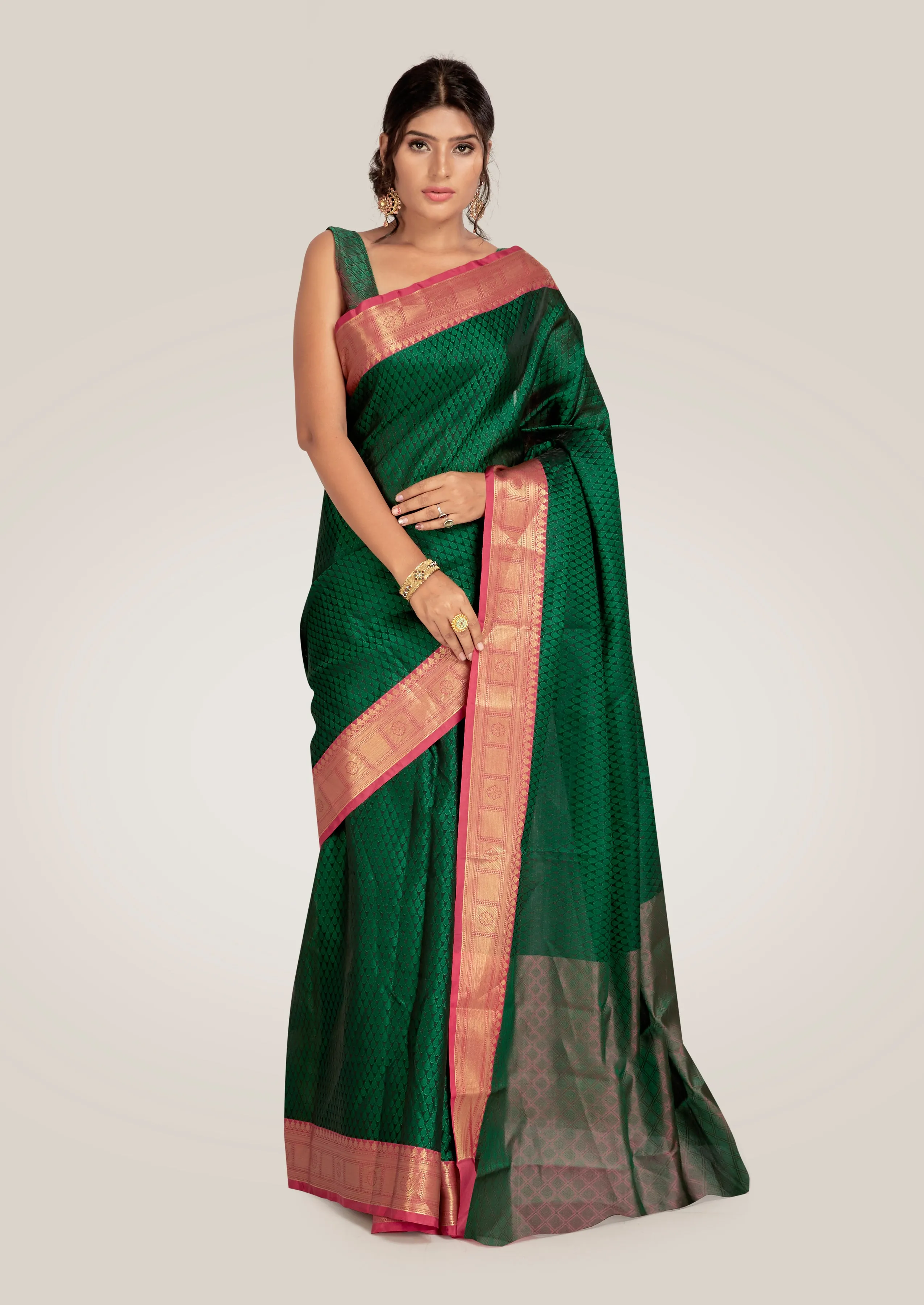 Forrest Green Silk Saree