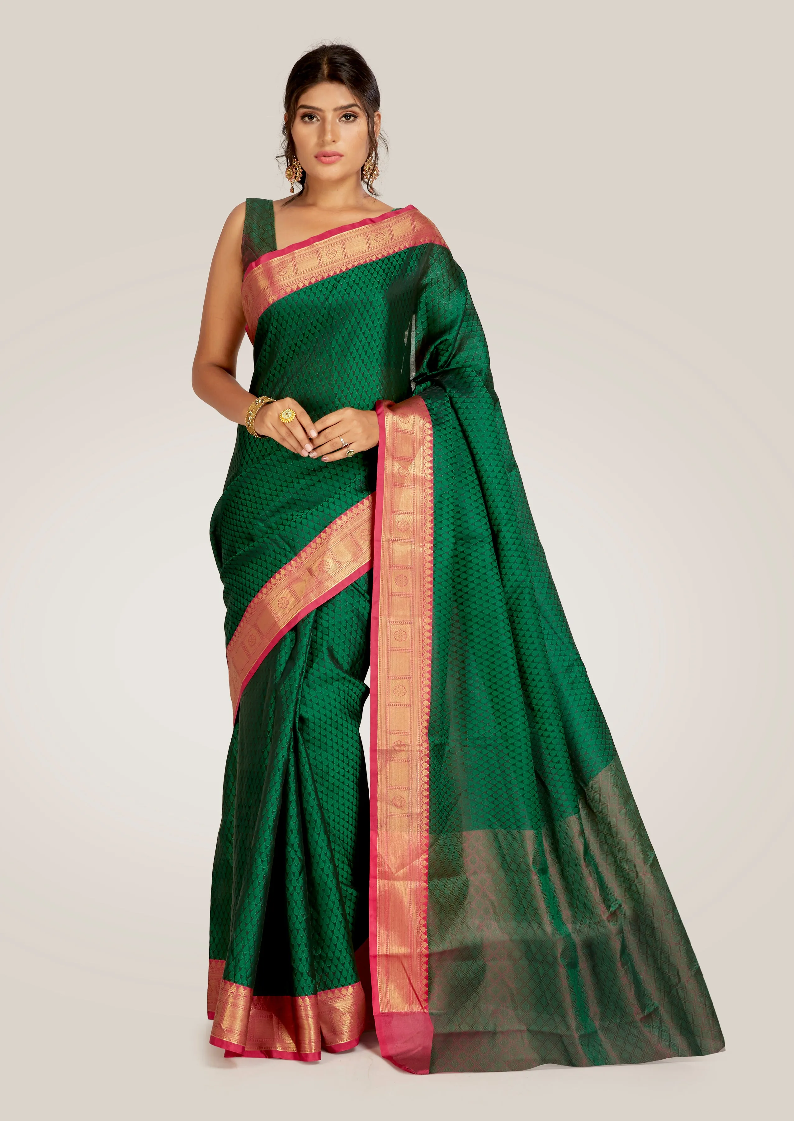 Forrest Green Silk Saree