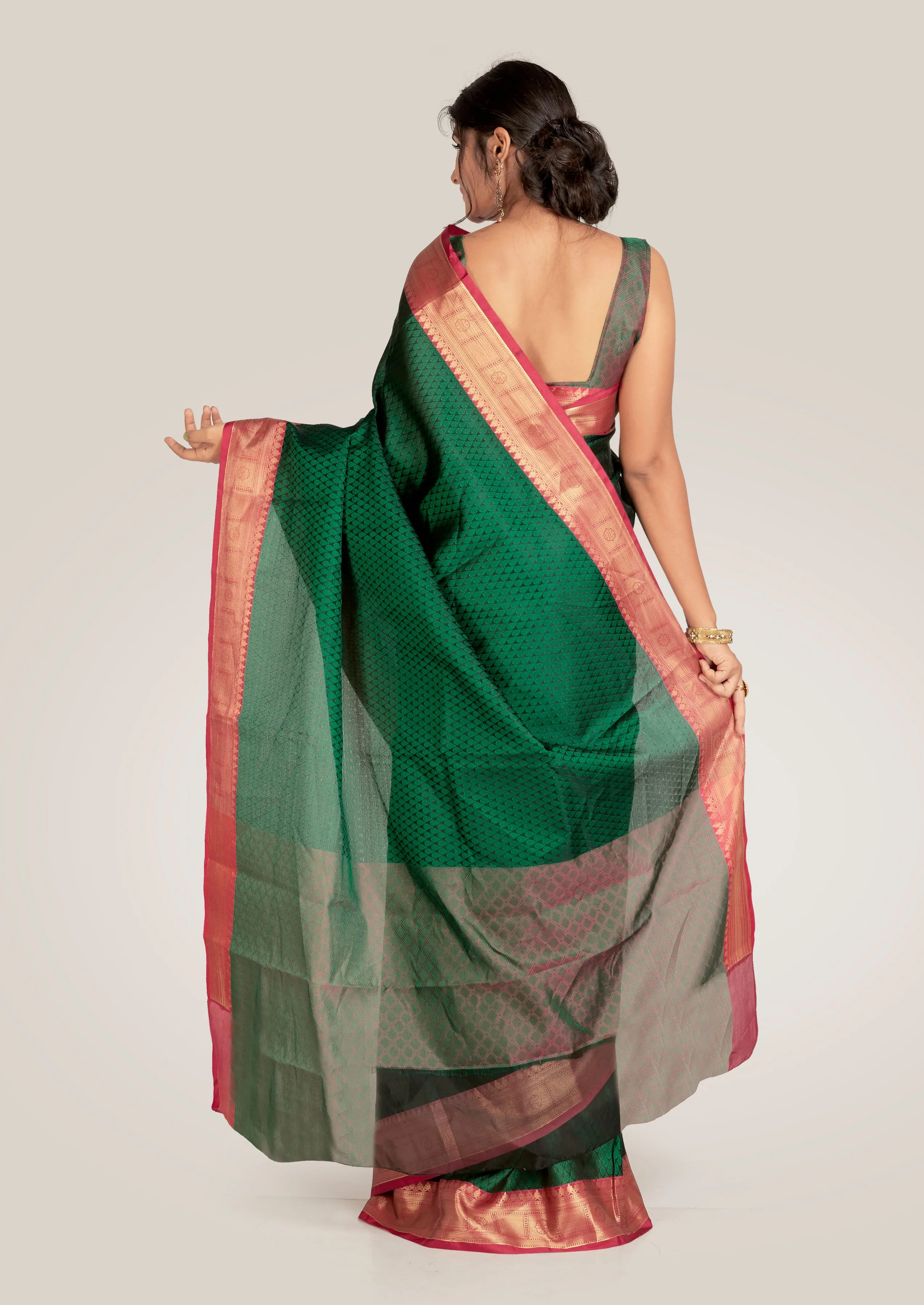 Forrest Green Silk Saree