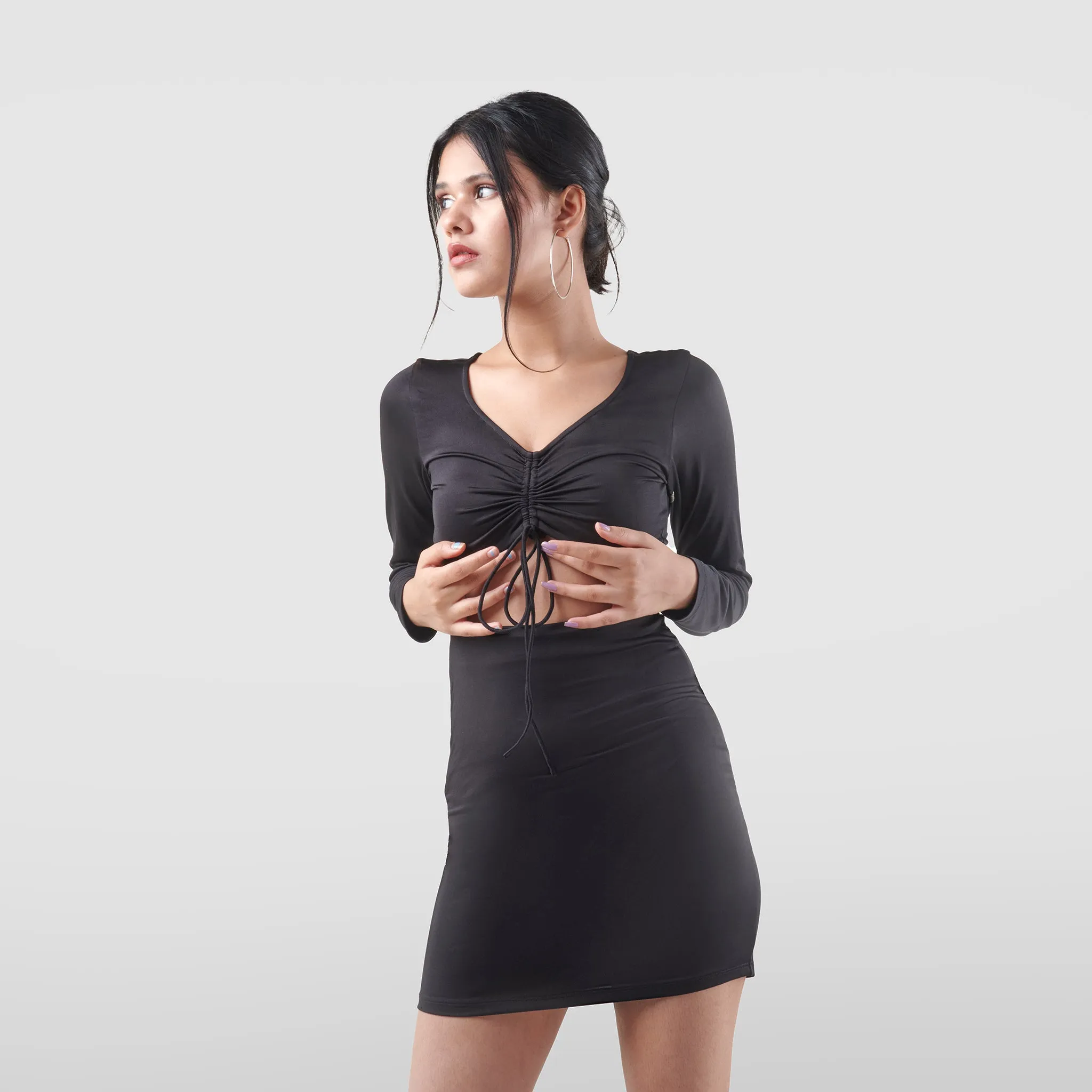 Full Sleeve Cut- Out Bodycon Dress