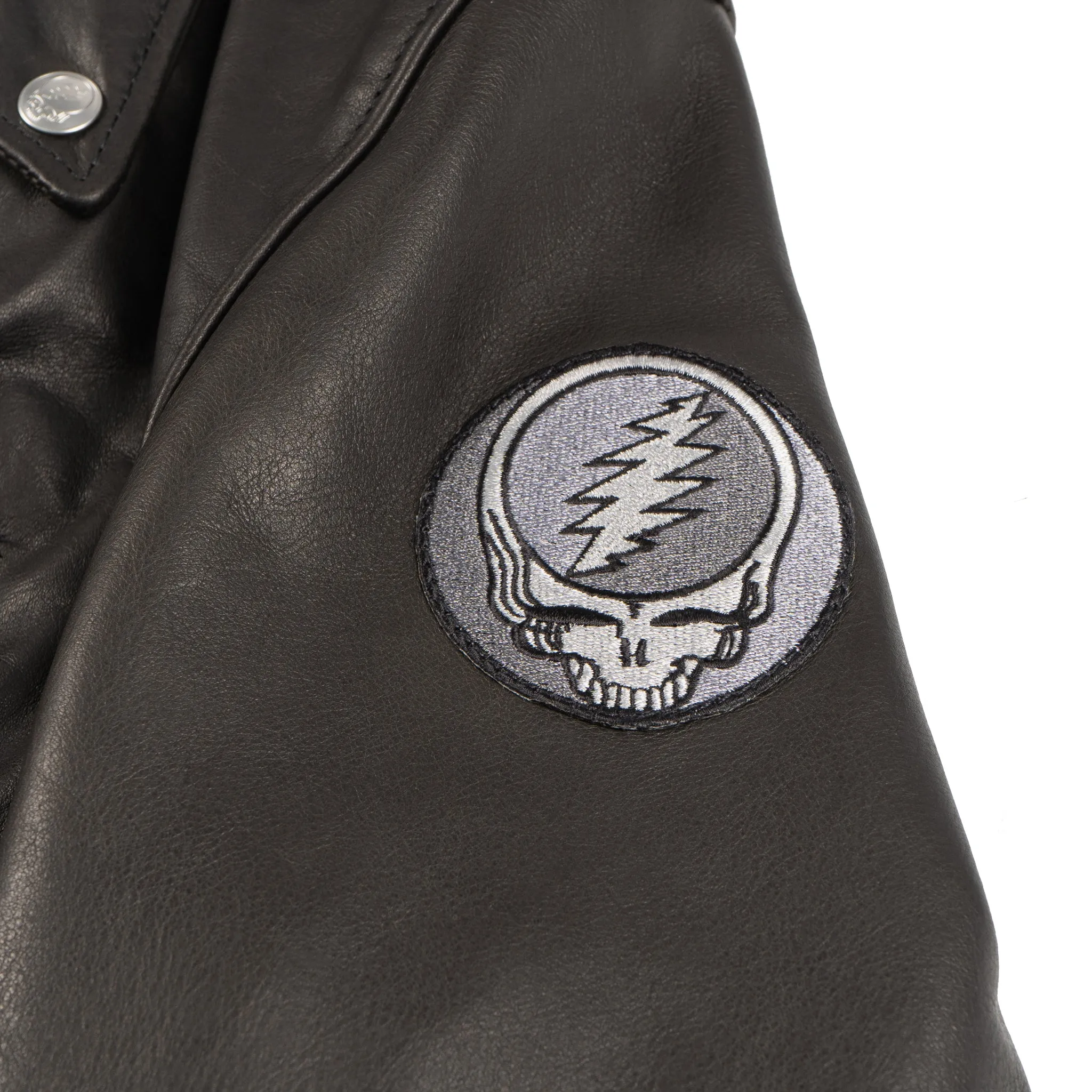 GD51 - Grateful Dead Vintaged Fitted Cowhide Leather - Black