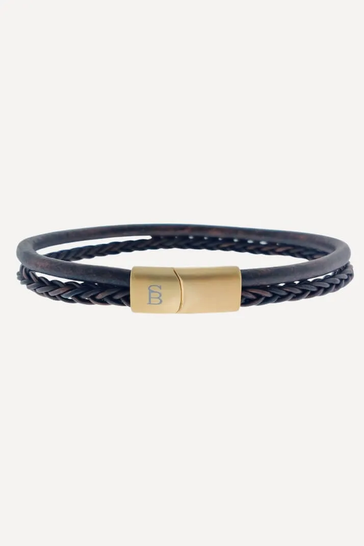 Gold Denby Leather Bracelet