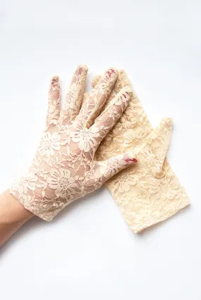 Gracie Lace Gloves - Nude