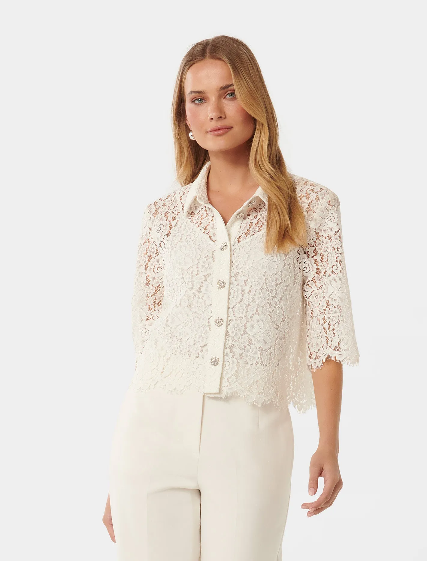 Ilah Lace Crop Shirt