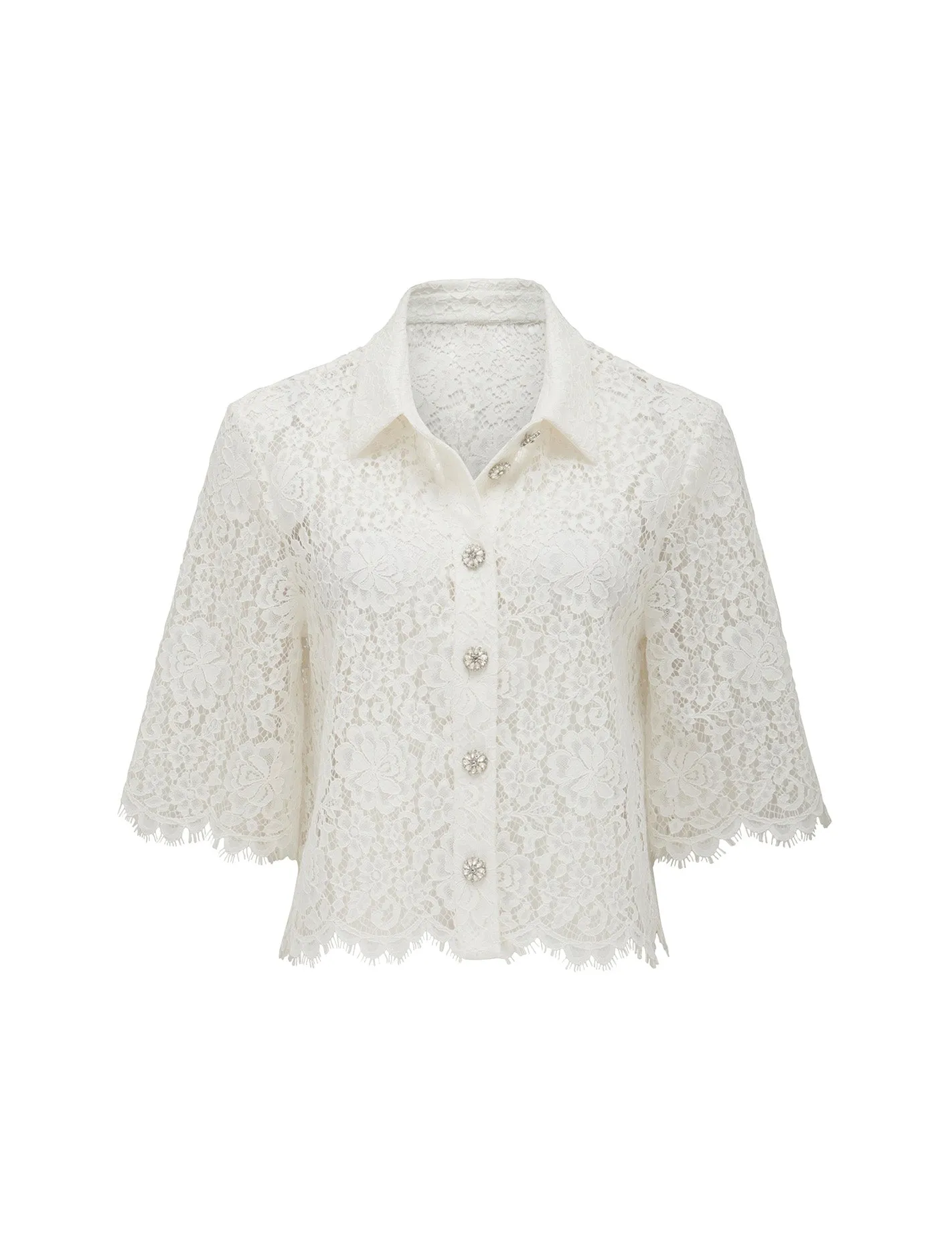 Ilah Lace Crop Shirt