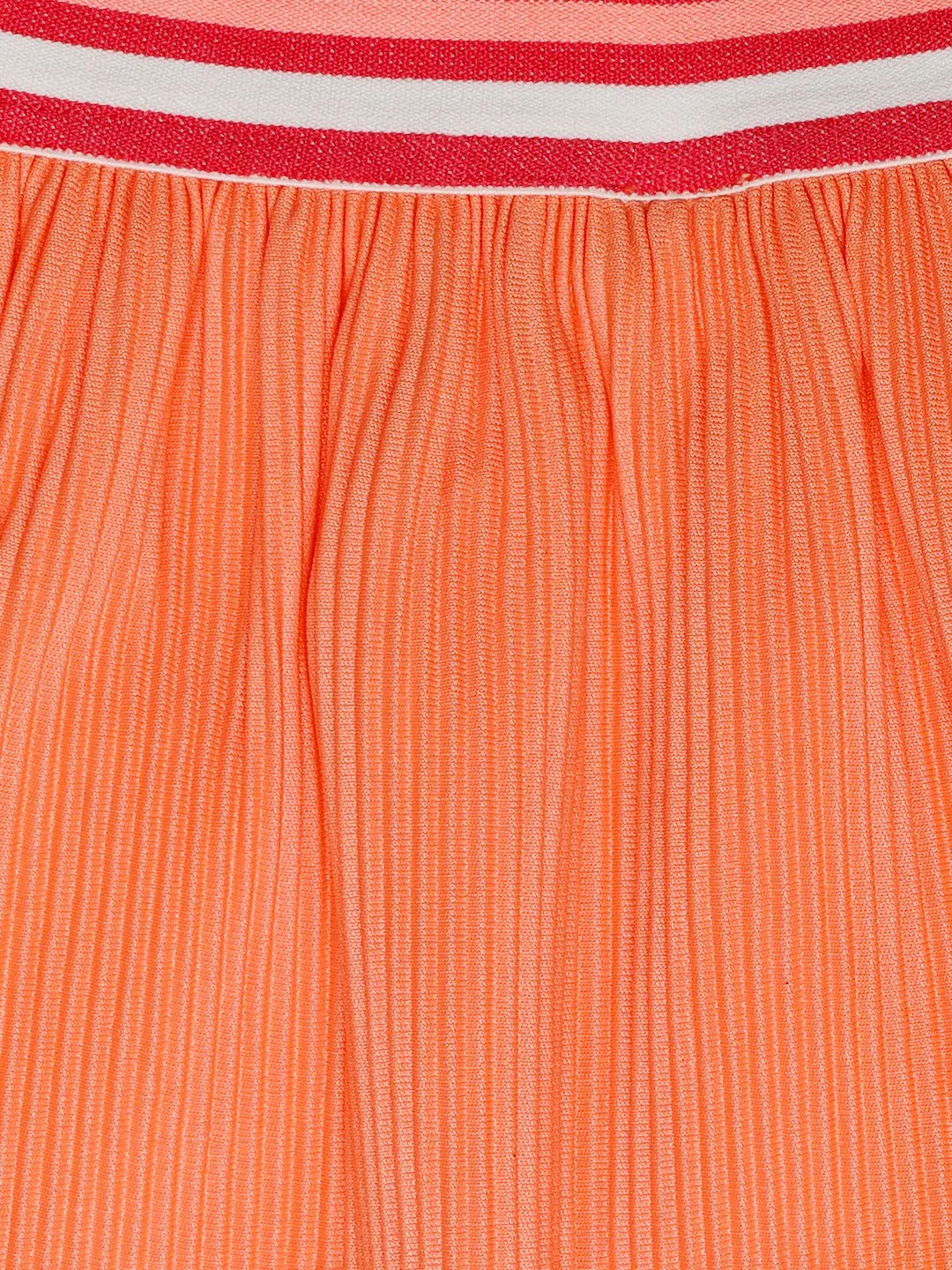 Ishin Girls Polyester Orange Solid Flared Skirt