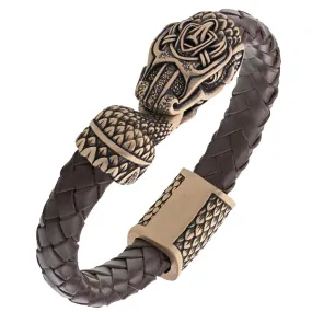 Jormungandr Leather Wristband