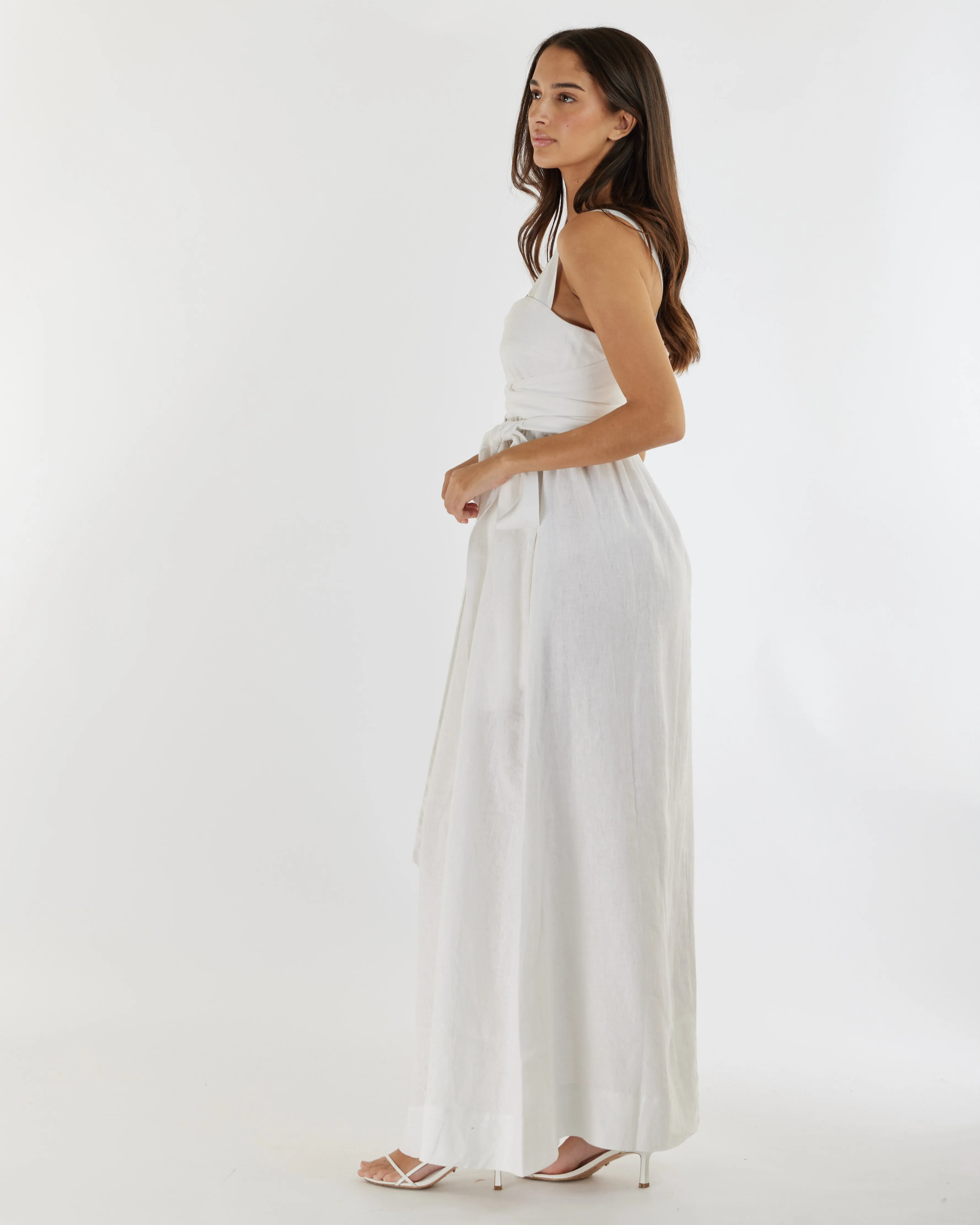 Juliette Linen Maxi Dress - White