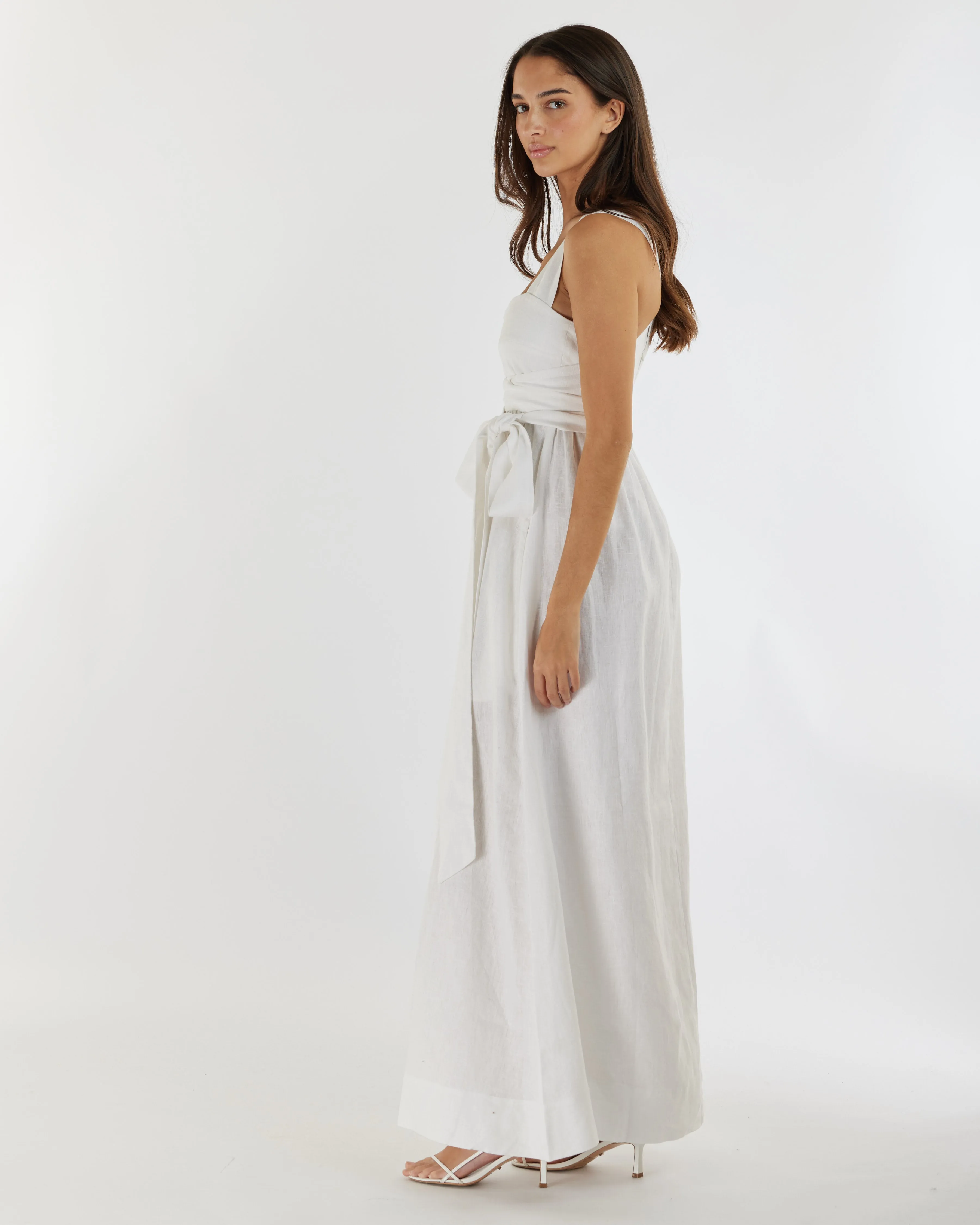 Juliette Linen Maxi Dress - White