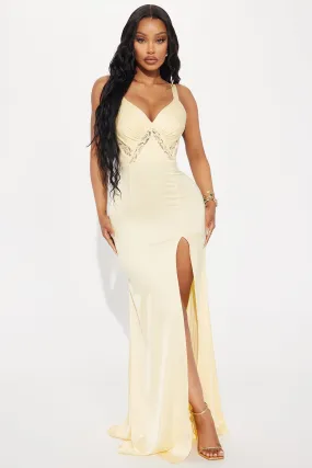 Kaitlynn Satin Maxi Dress - Yellow