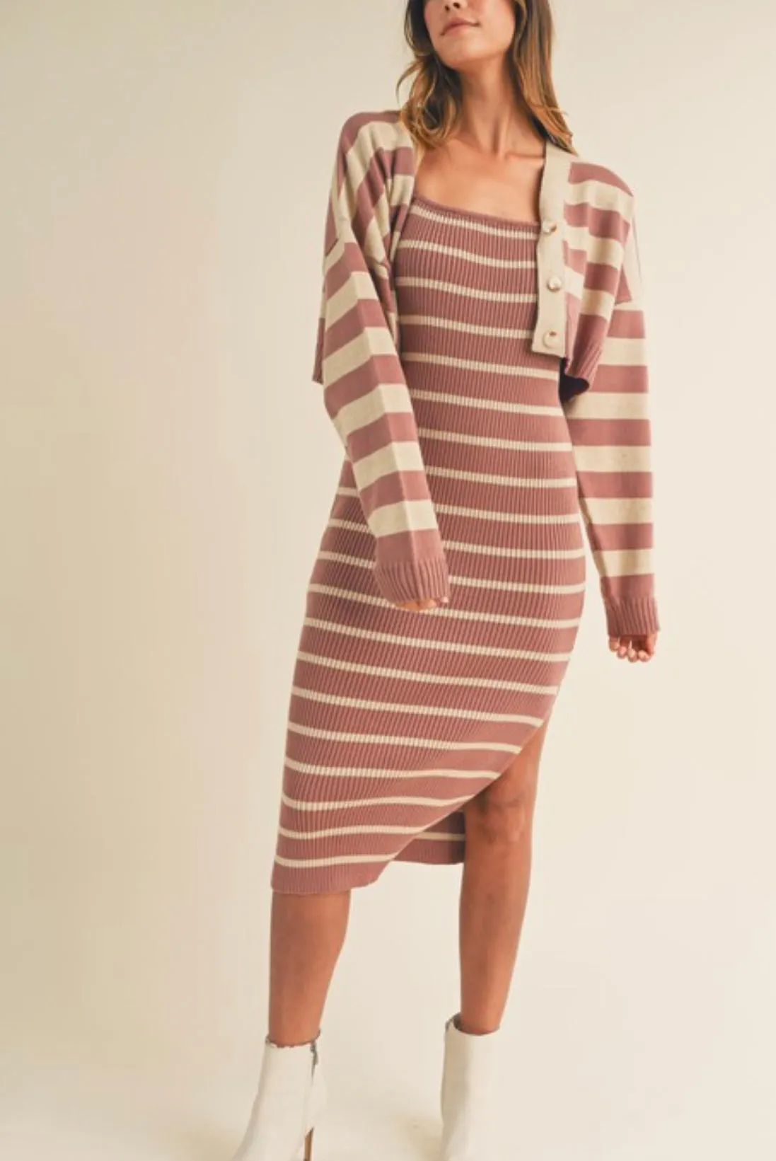 Knit Stripe Bodycon Dress