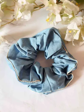 Large Denim Lace Scrunchie