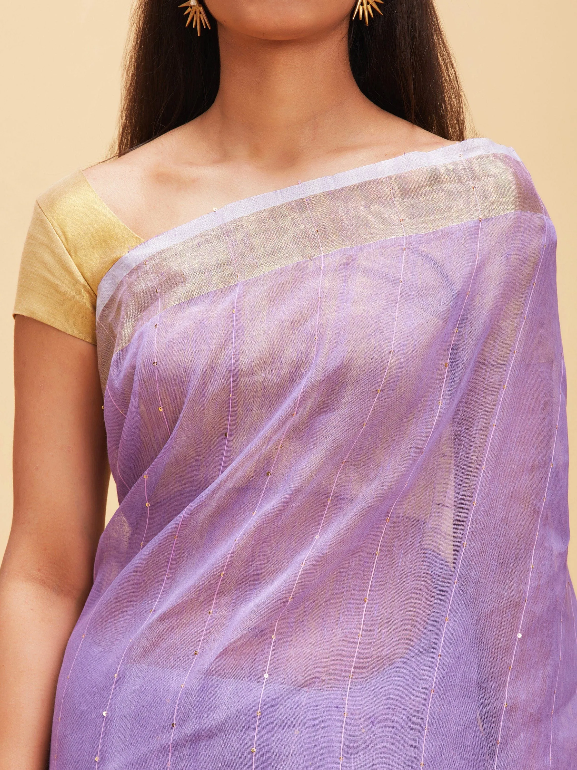 Lavender colored matka silk