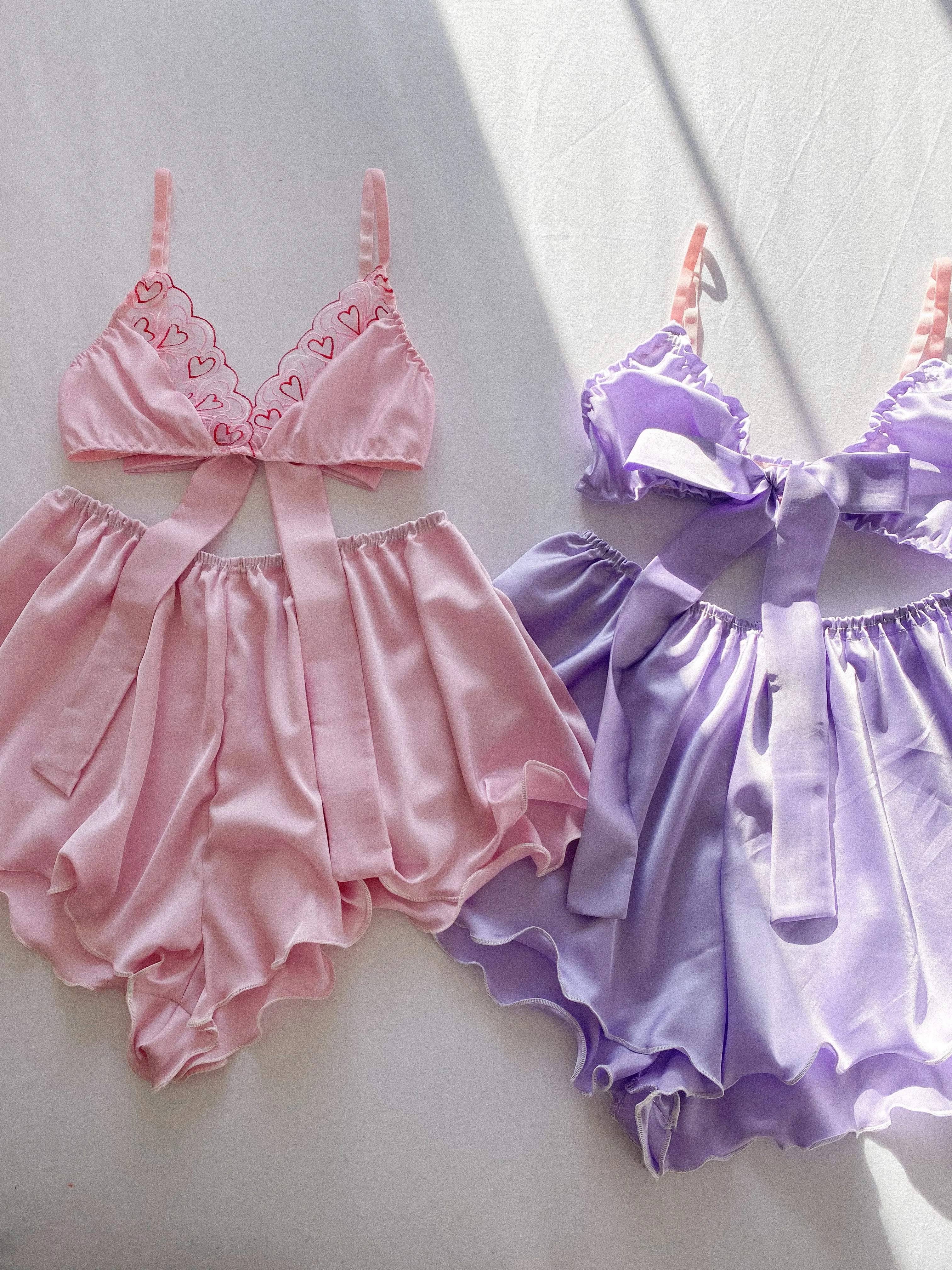 Lavender Satin Lounge Set