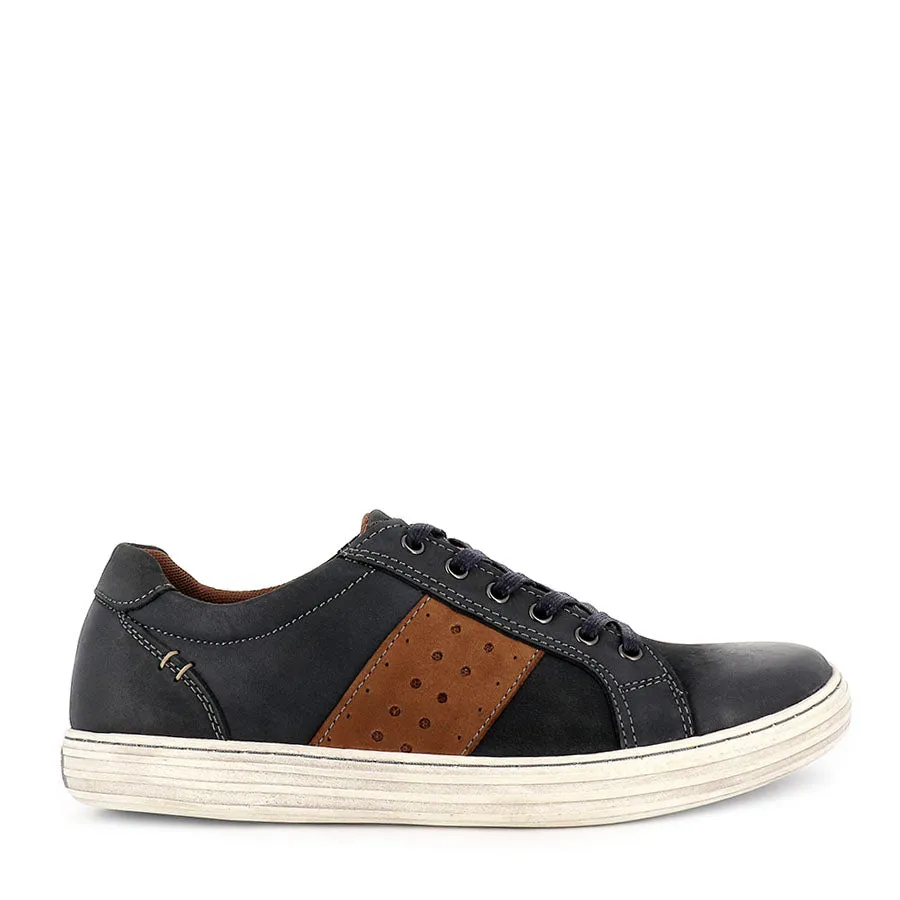 LENNOX - NAVY/TAN LEATHER