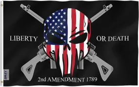 Liberty or Death 2nd Amendment 1791 Vintage American Flags Polyester with Brass Grommets 3 X 5 Ft