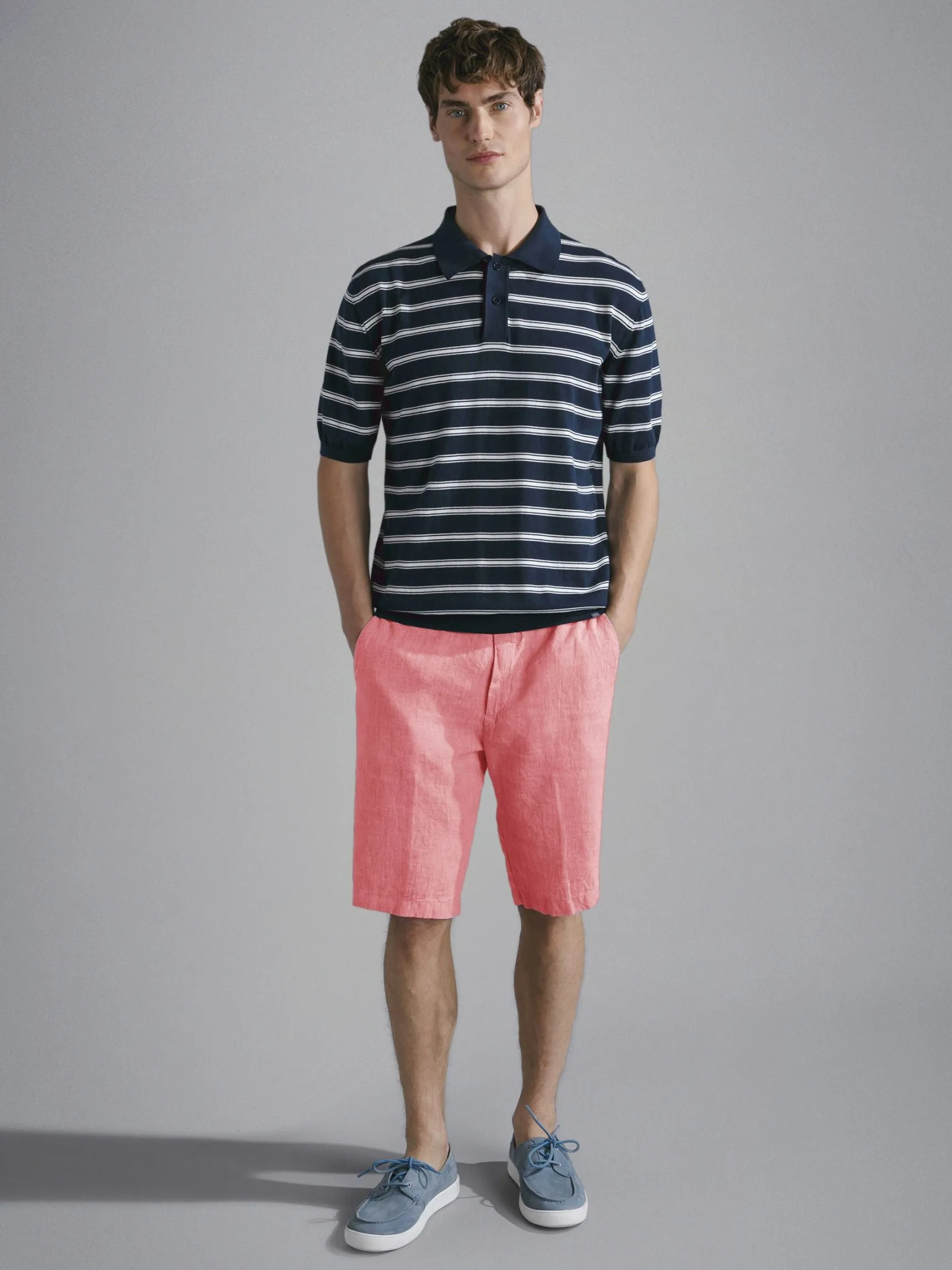 Linen Bermuda Short | Pink