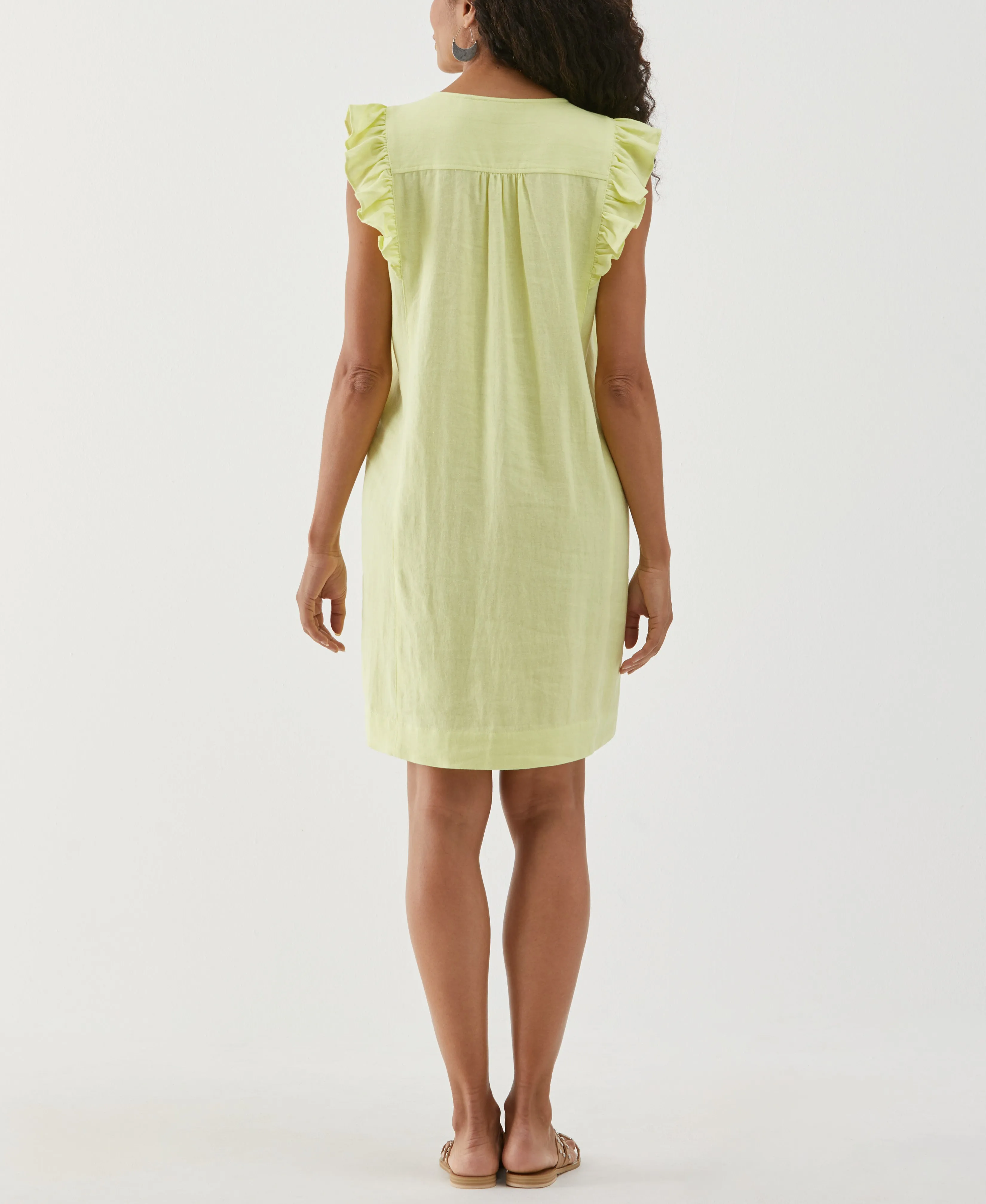 Linen Blend Pintuck Dress