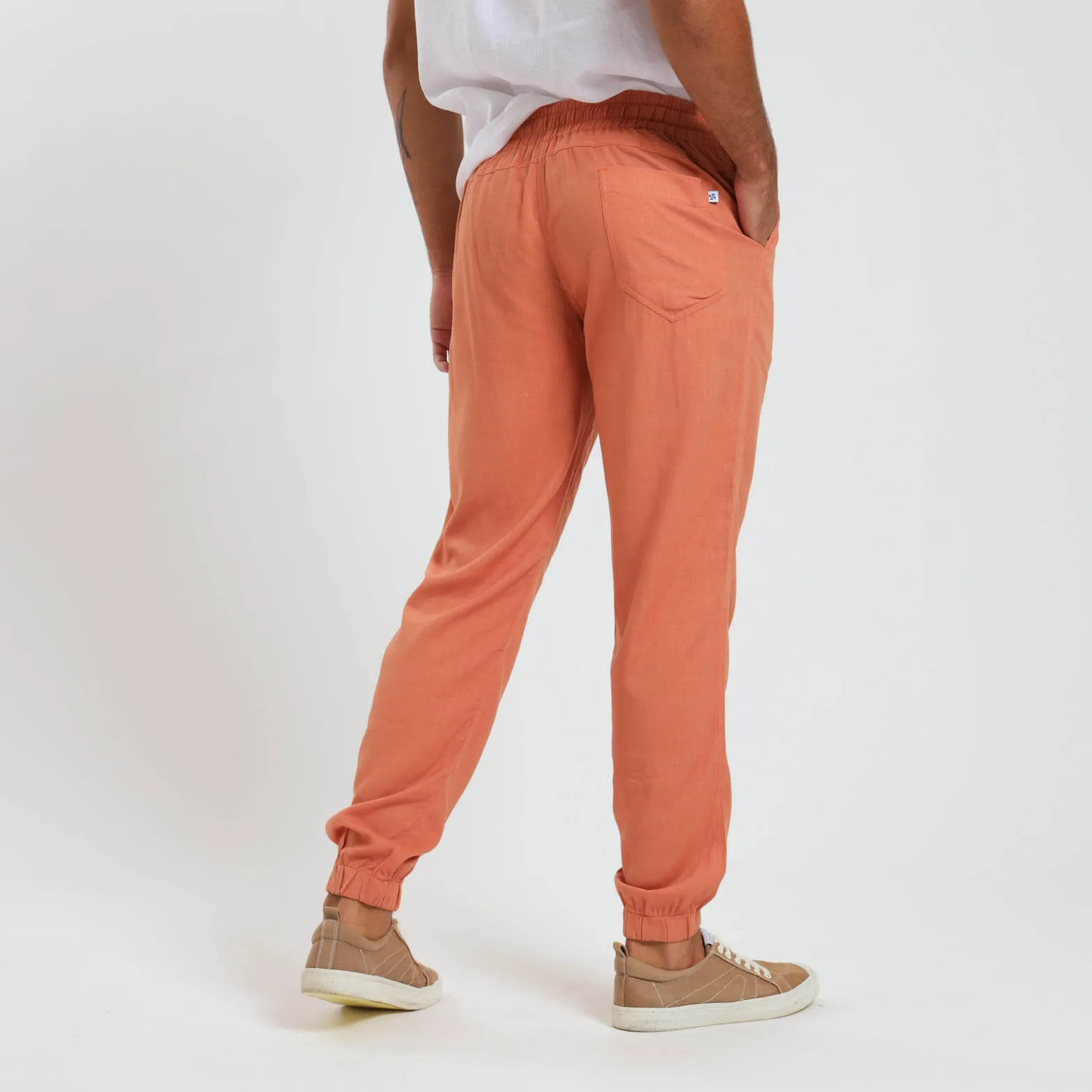 Linen Joggers | Apricot