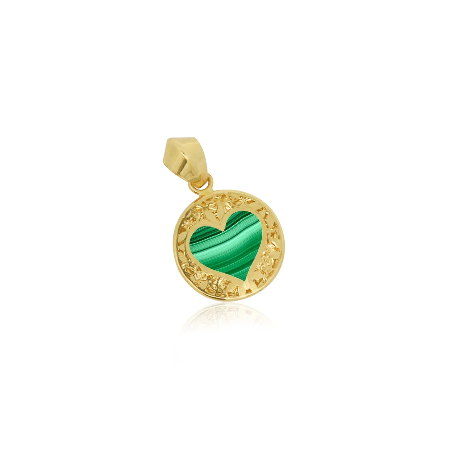 Malachite Lace Heart Charm