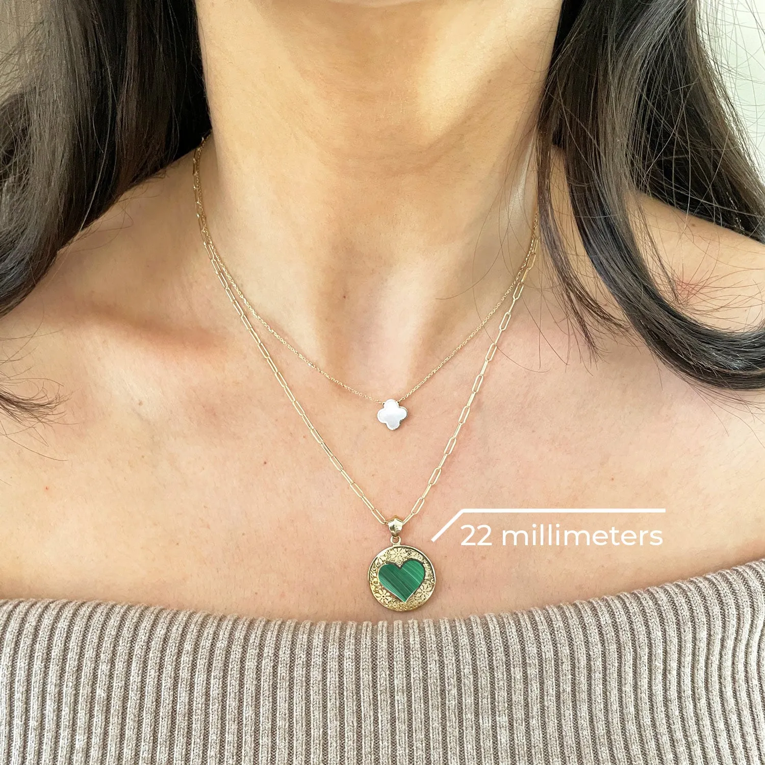 Malachite Lace Heart Charm