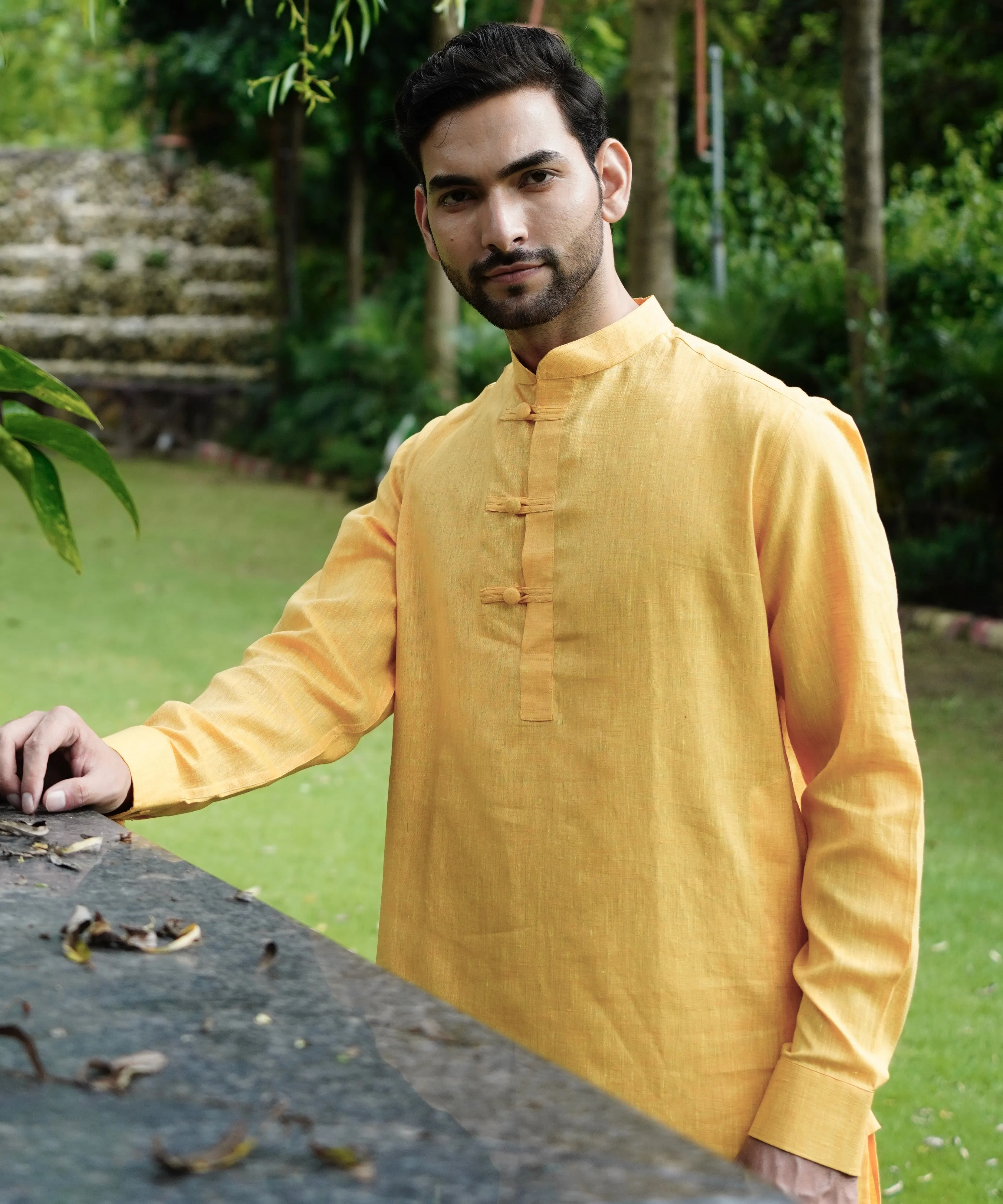 Marigold Linen Kurta