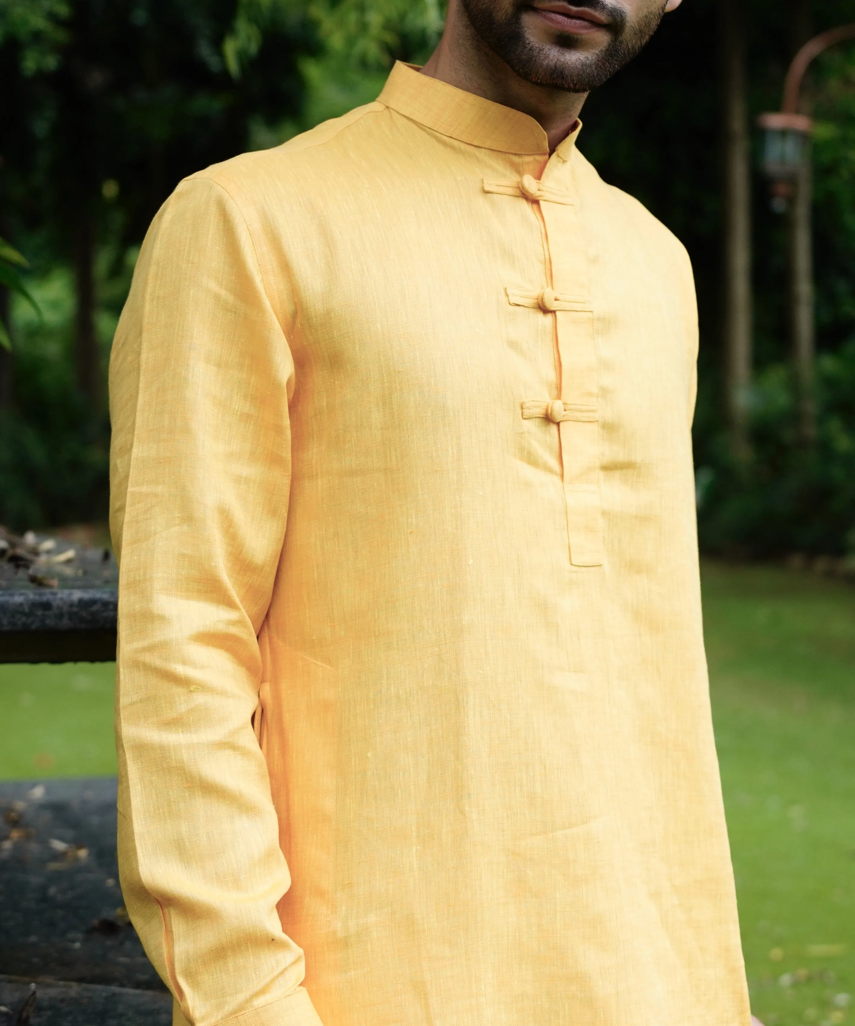 Marigold Linen Kurta