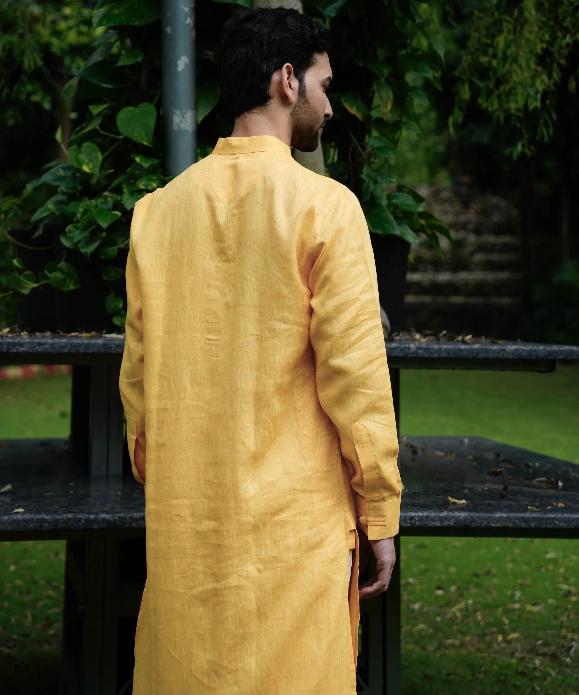 Marigold Linen Kurta