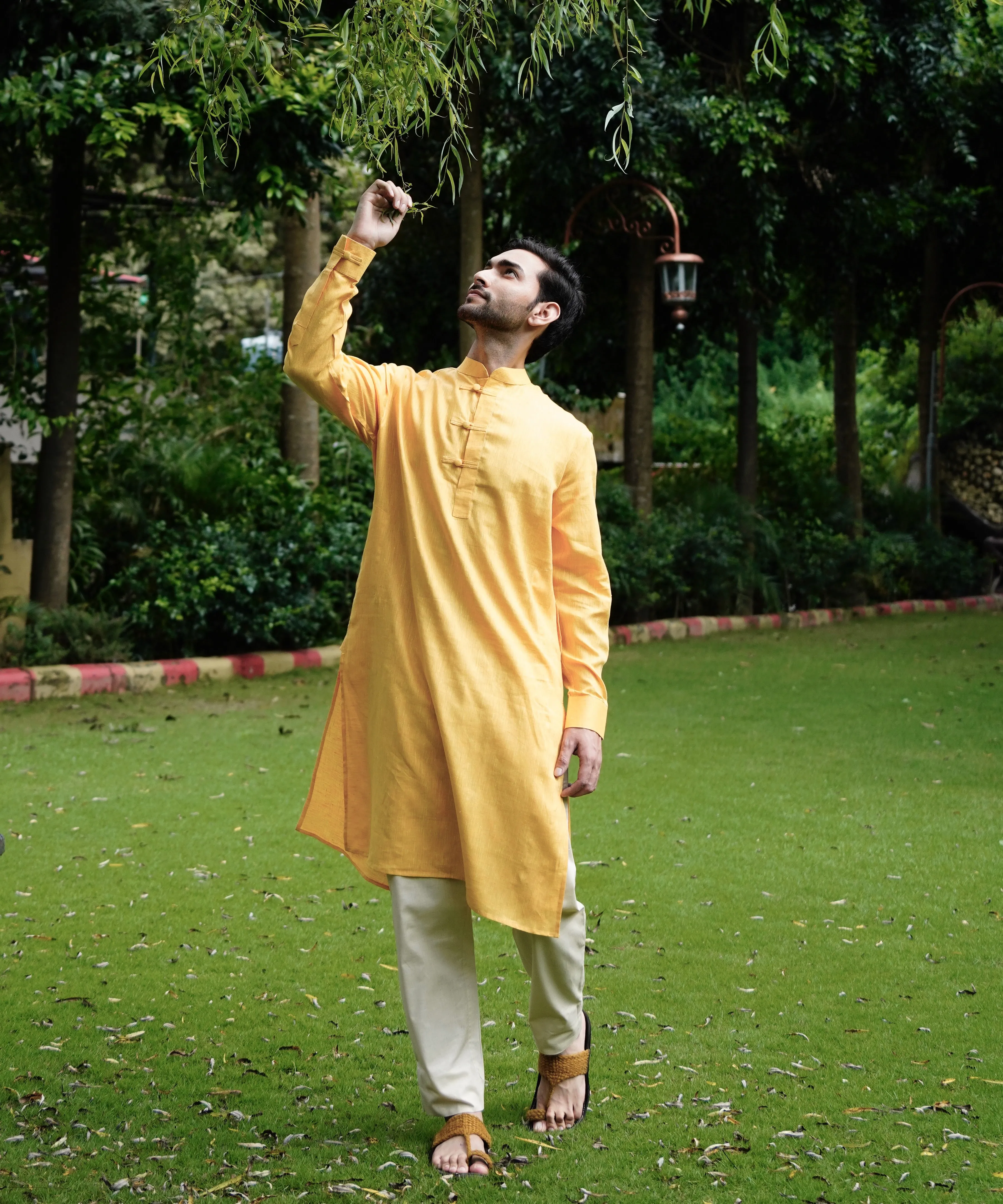 Marigold Linen Kurta