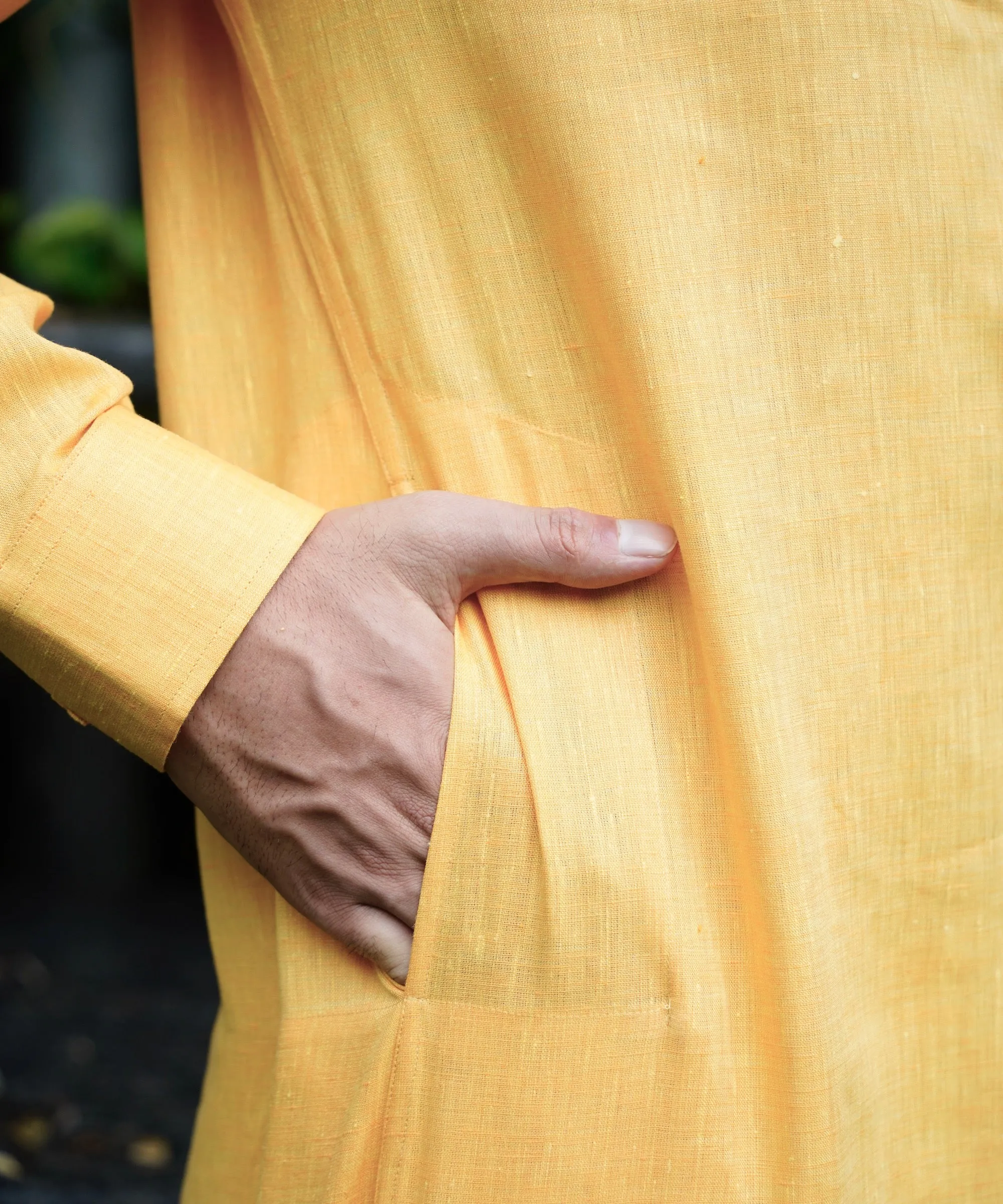 Marigold Linen Kurta