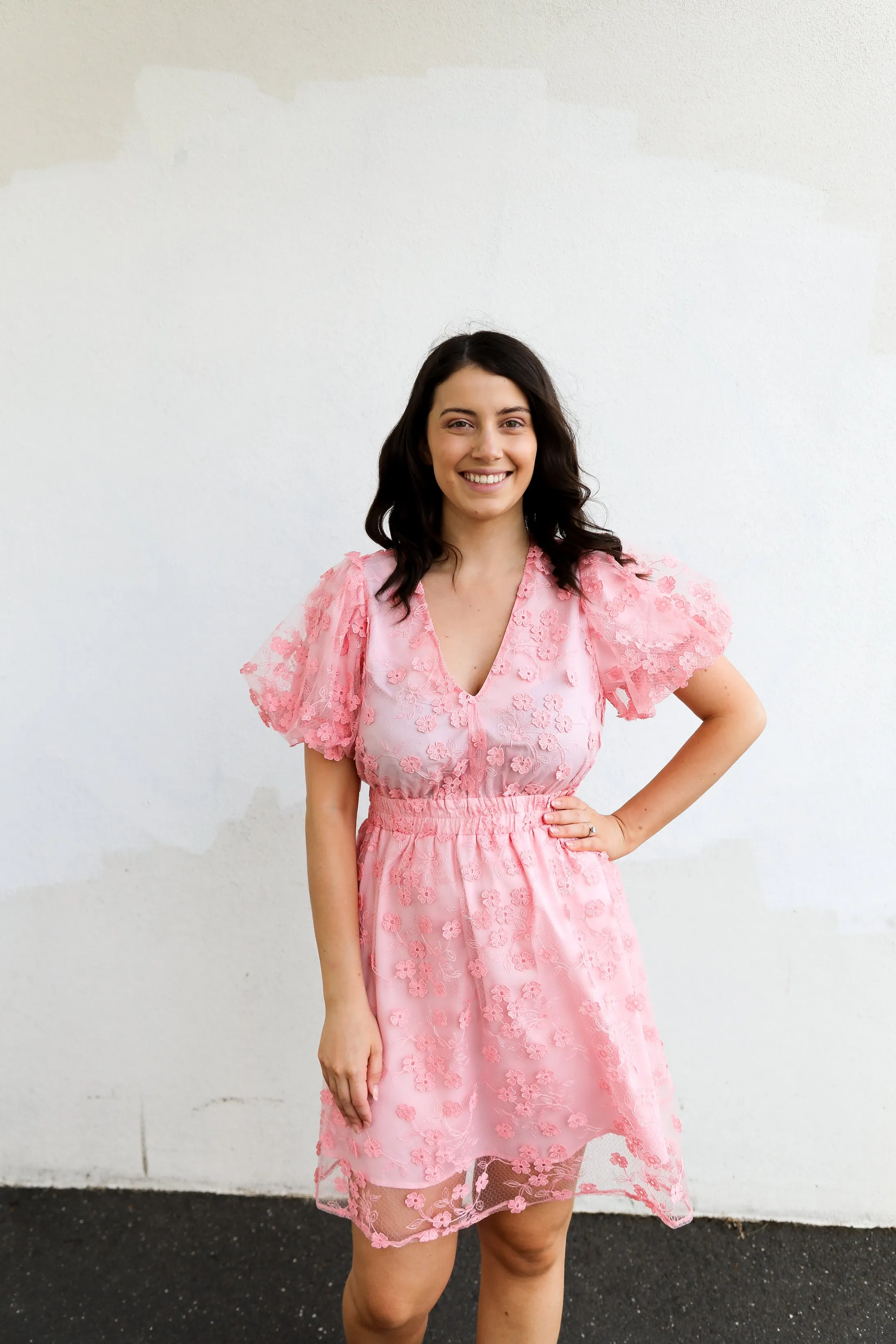 Meadows Dress (Pink Lace)