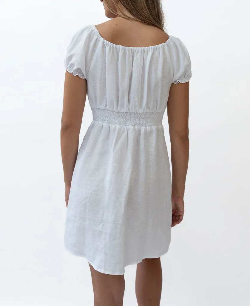 Melissa Dress | White Linen