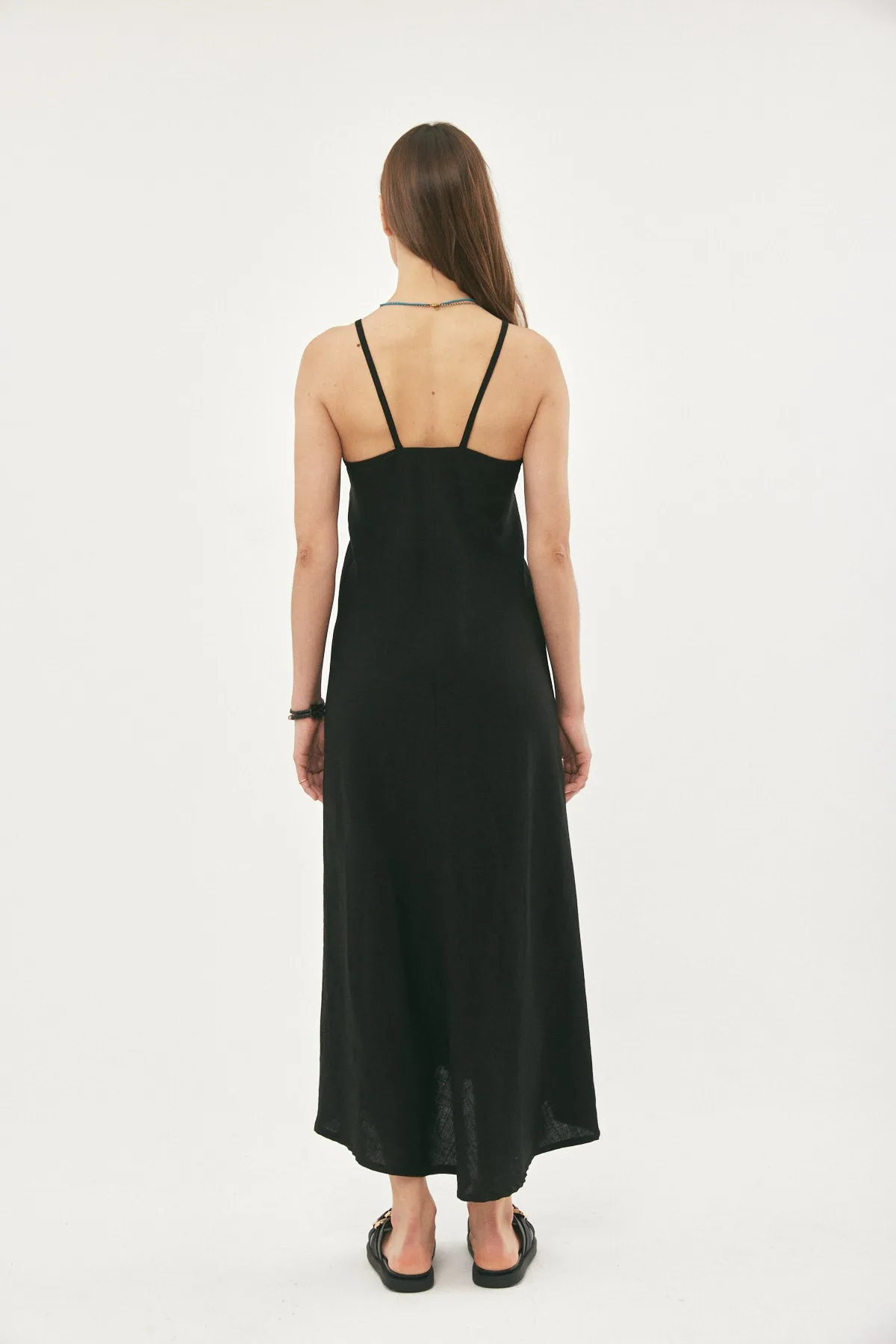 MIA BLACK LINEN DRESS