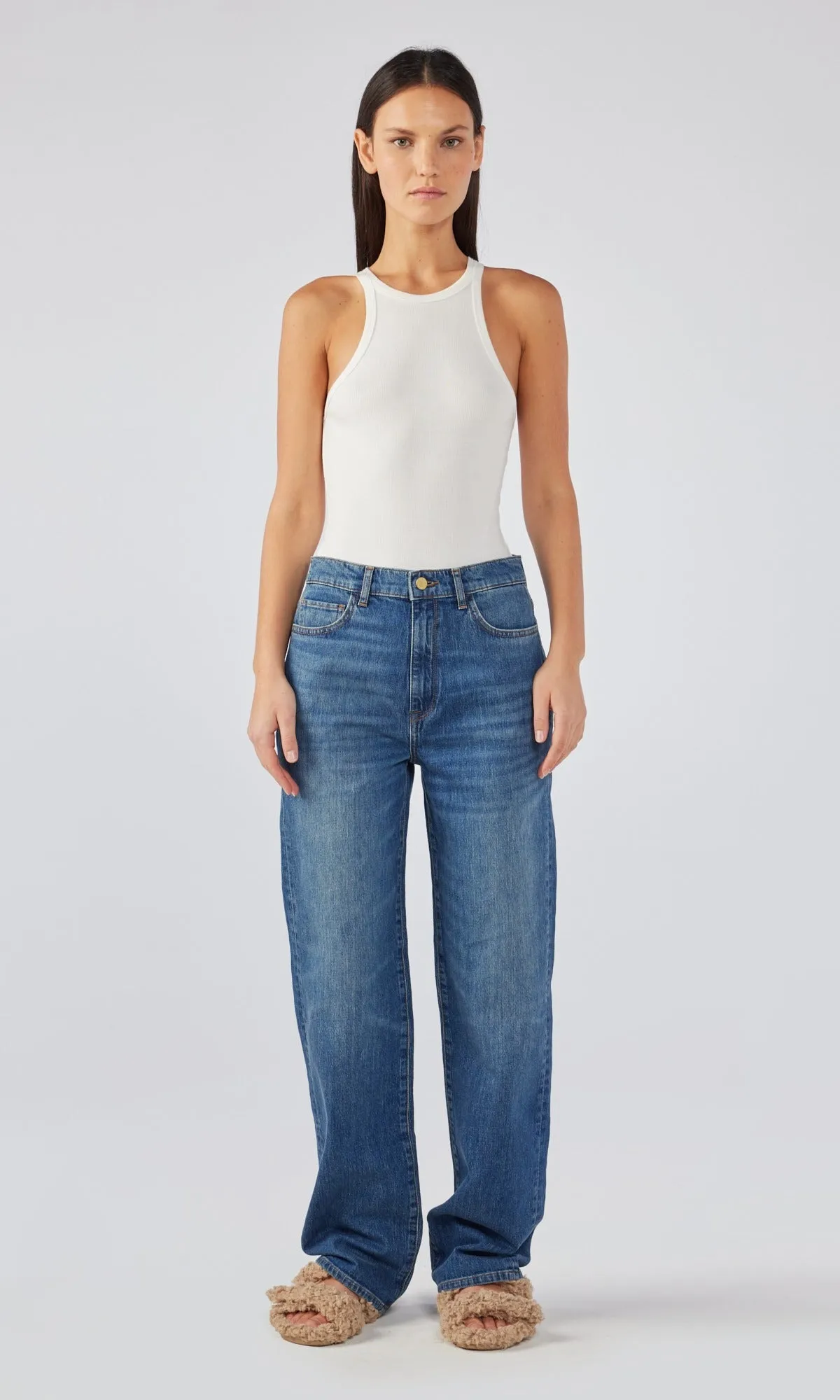 Ms. Keaton High Rise Baggy Jean - Medium Indigo