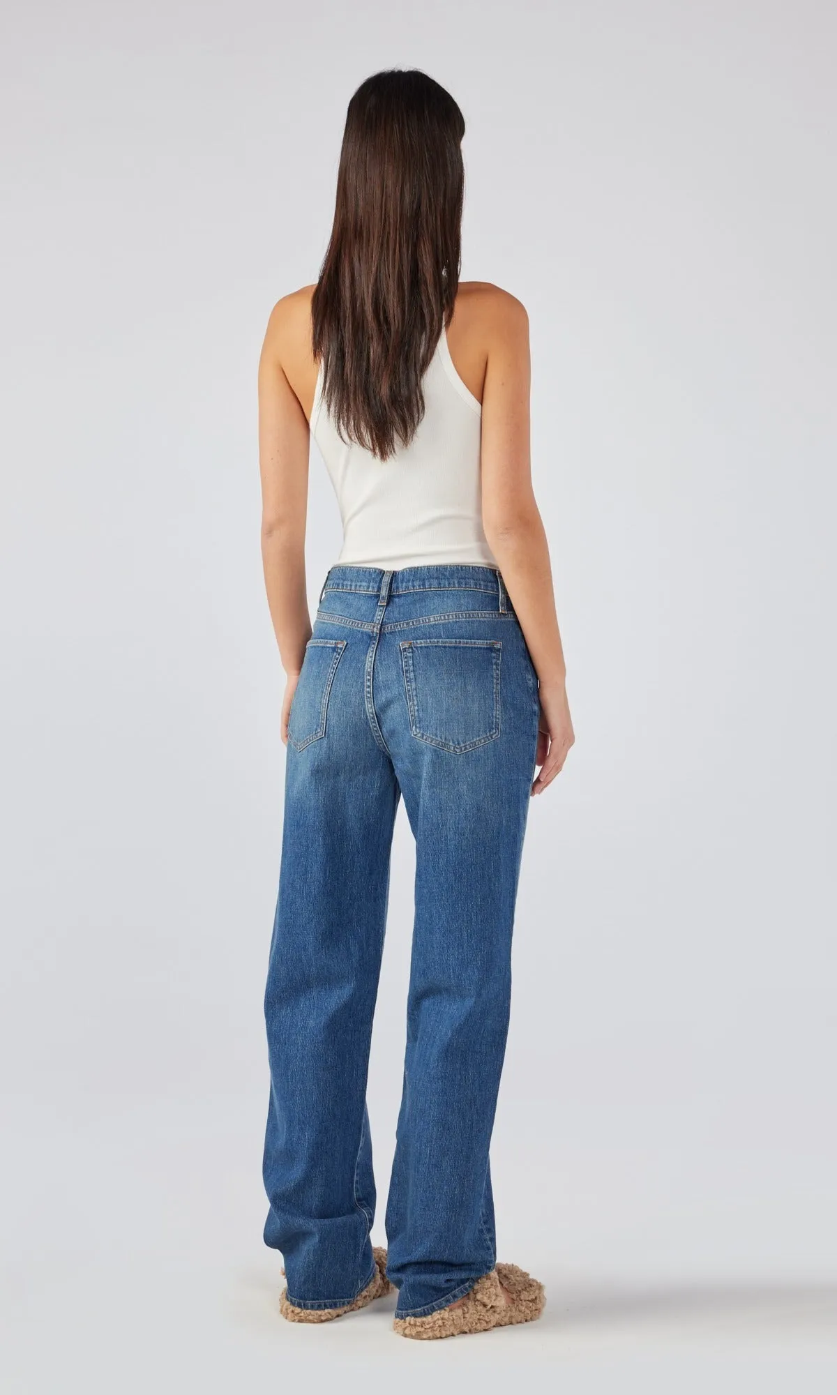 Ms. Keaton High Rise Baggy Jean - Medium Indigo