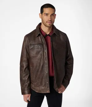 Nathan Genuine Leather Shirt Jacket