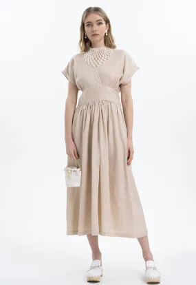 Over Lapped Linen Dress