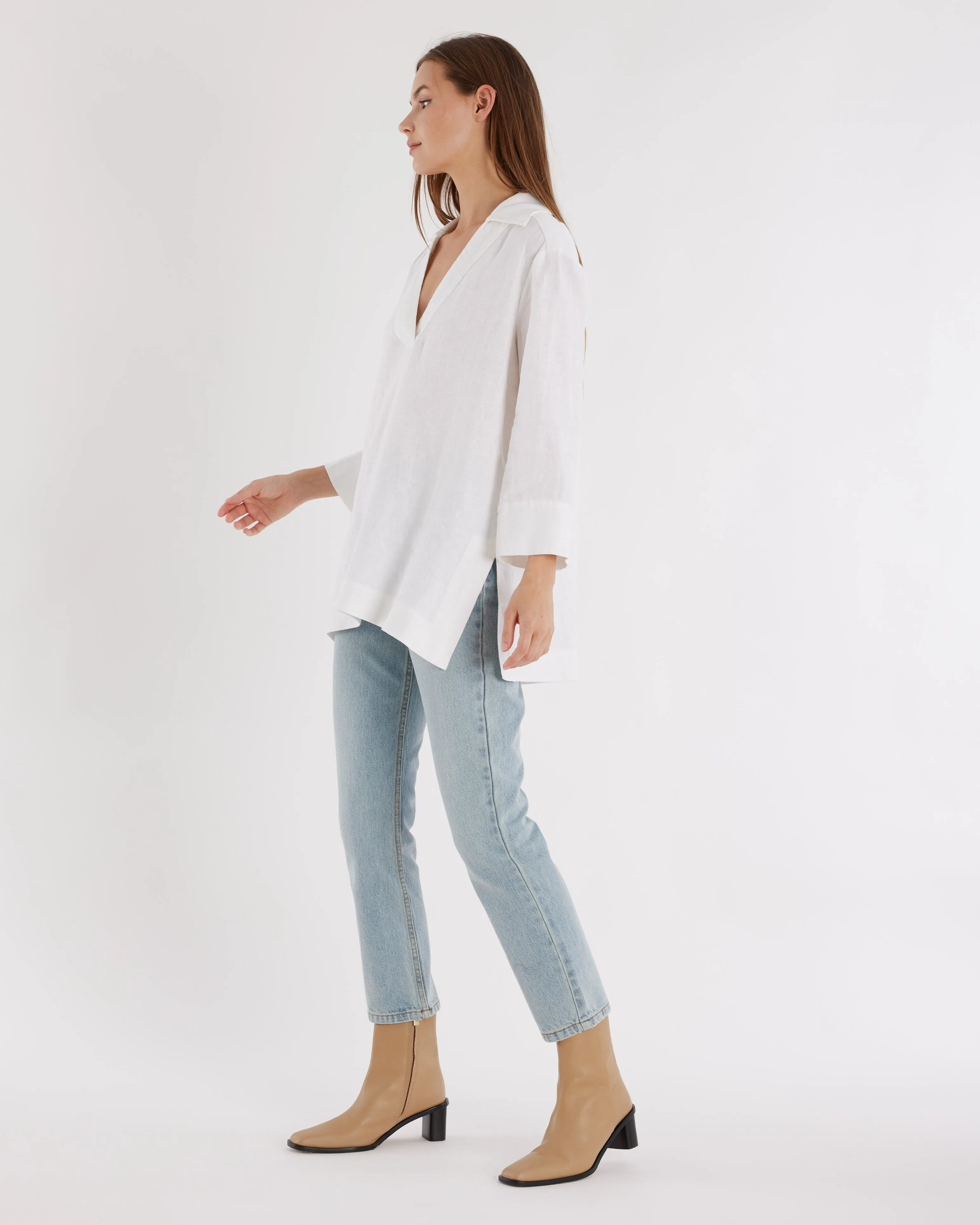 Pauline Linen Blouse - White