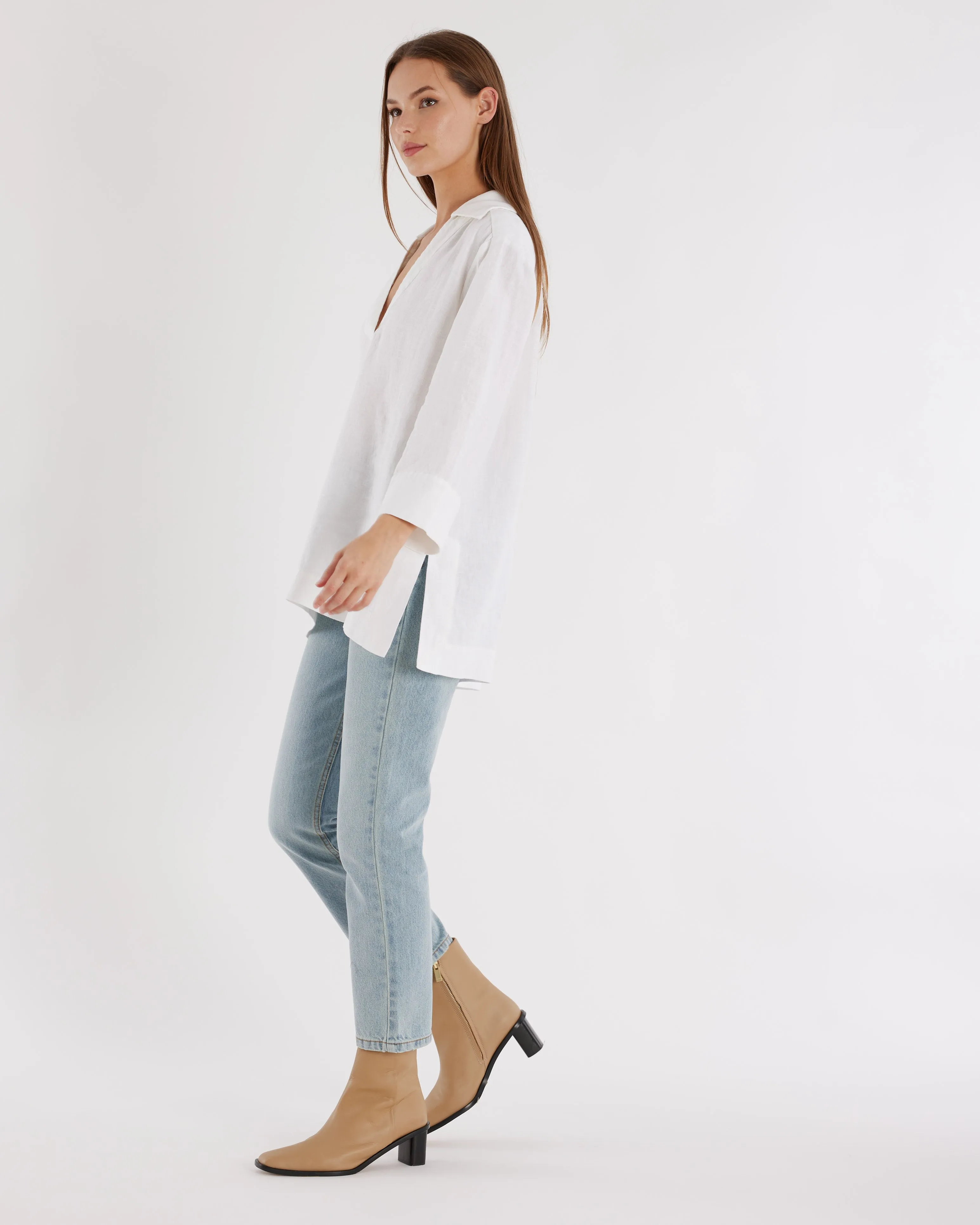 Pauline Linen Blouse - White