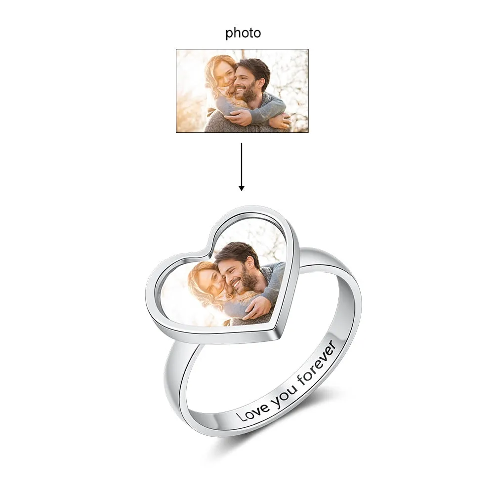 Personalized Photo & Engraving Ring For Women