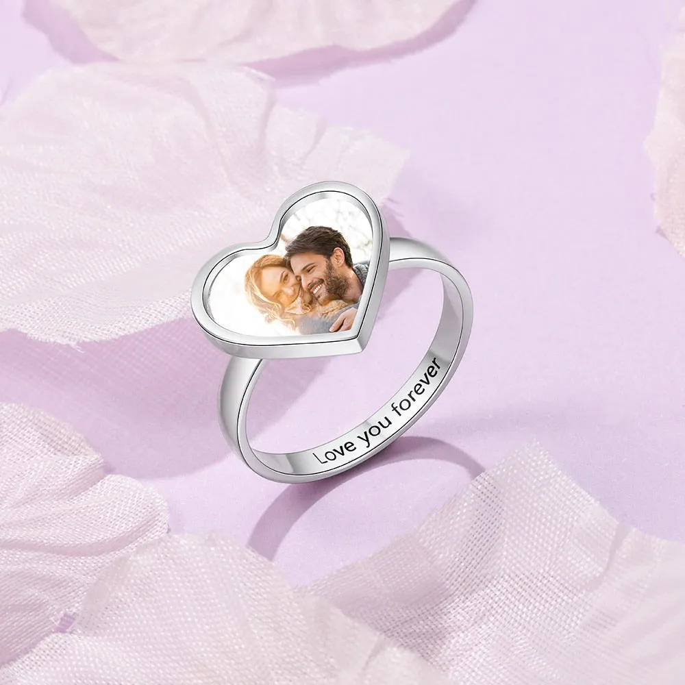 Personalized Photo & Engraving Ring For Women