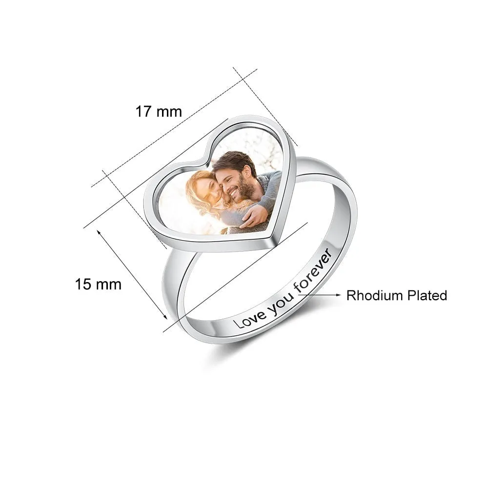 Personalized Photo & Engraving Ring For Women