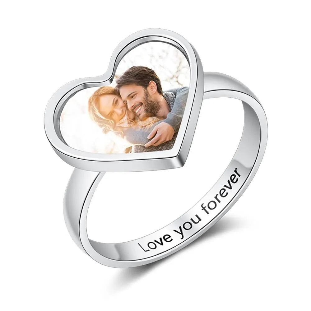 Personalized Photo & Engraving Ring For Women