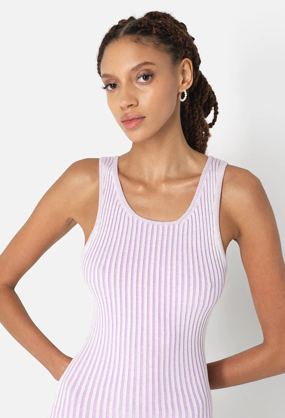 Piper Silk Rib Dress / Lavender