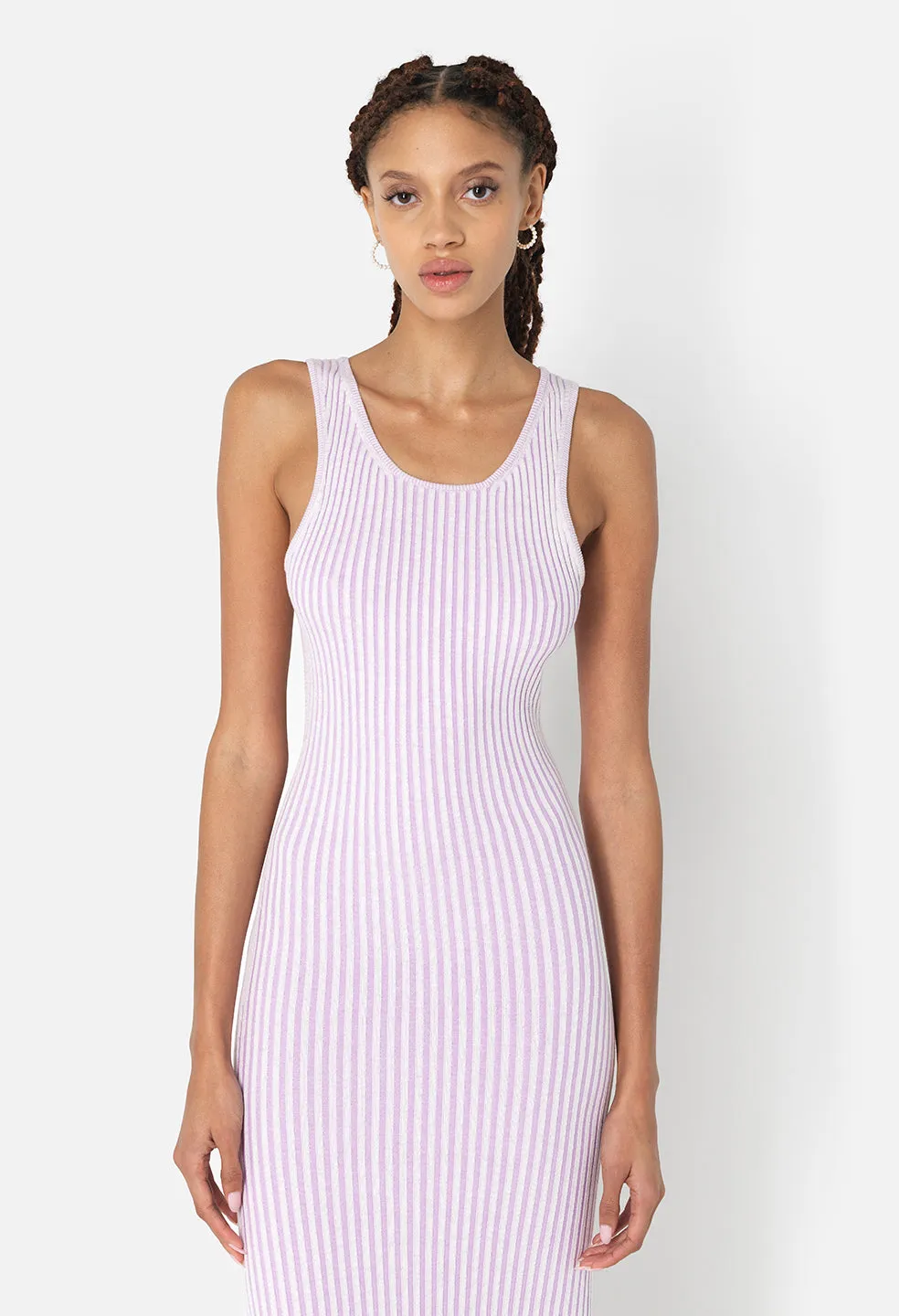 Piper Silk Rib Dress / Lavender