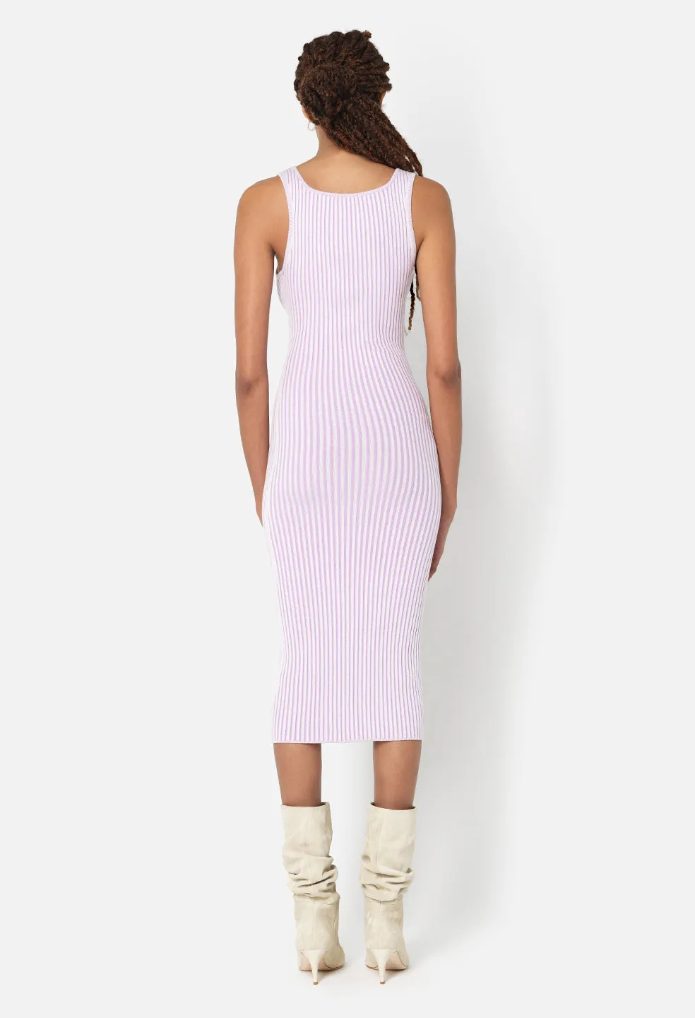 Piper Silk Rib Dress / Lavender