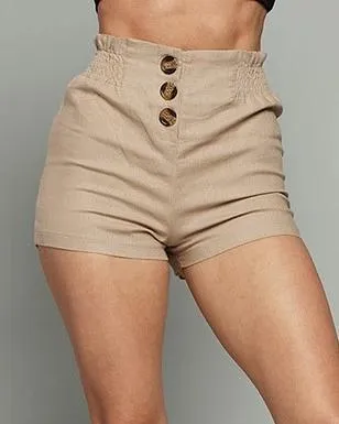 Polly Button Linen Shorts