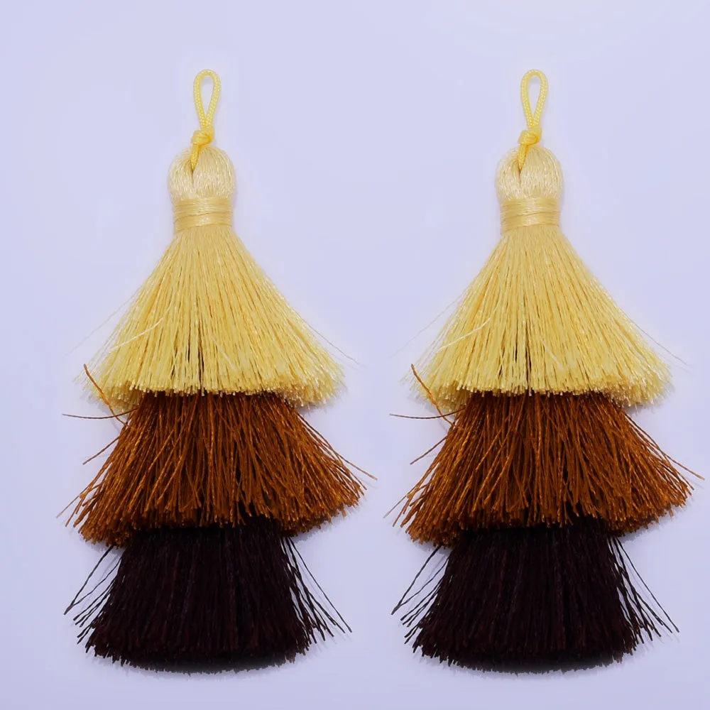 Polyester Tassels Light to Dark Tassels Tiered Tassels Bohemian Tassels diy jewelry 2pc 10199753