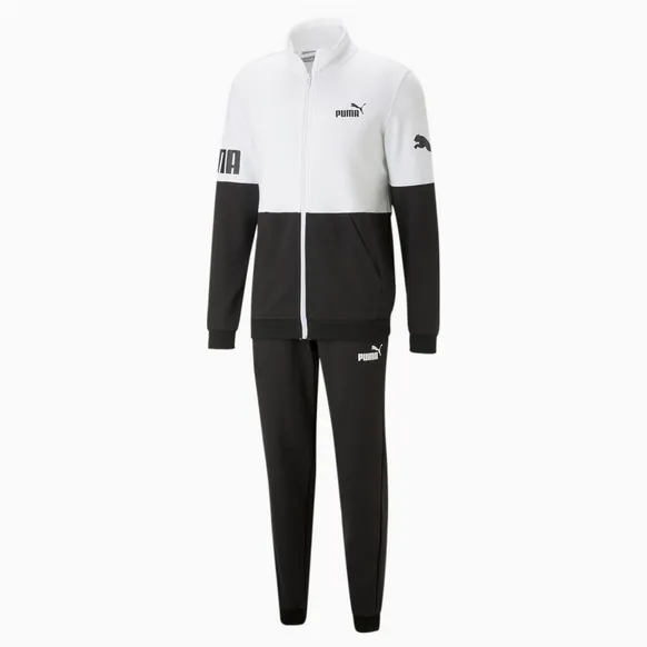 Puma Tracksuit Power Tr Cl Unisex adult tracksuit in polyester 673310 01 black-white