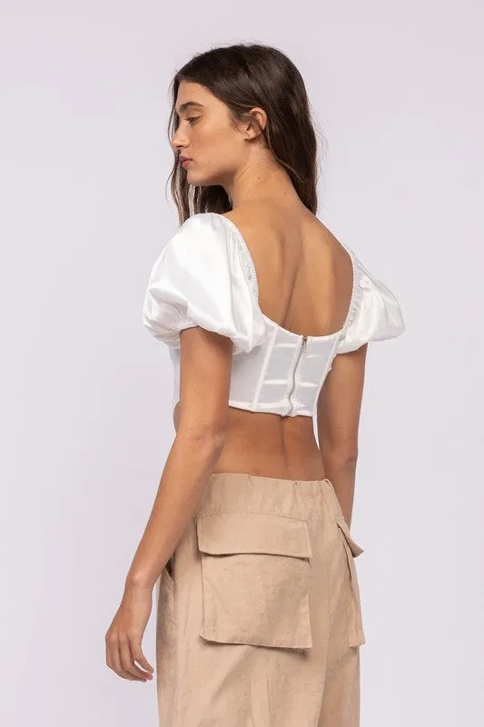 Satin Corset Shape Crop Top